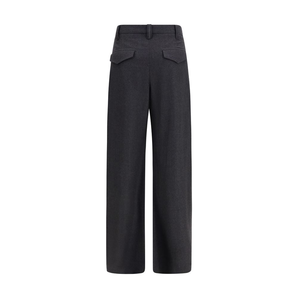 Brunello Cucinelli Gray Wool Dress Pants for Timeless Elegance
