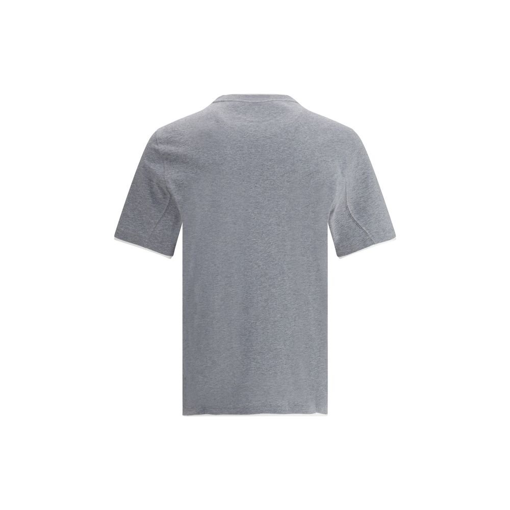 Brunello Cucinelli Gray Cotton T-Shirt - Designer Luxury Couture