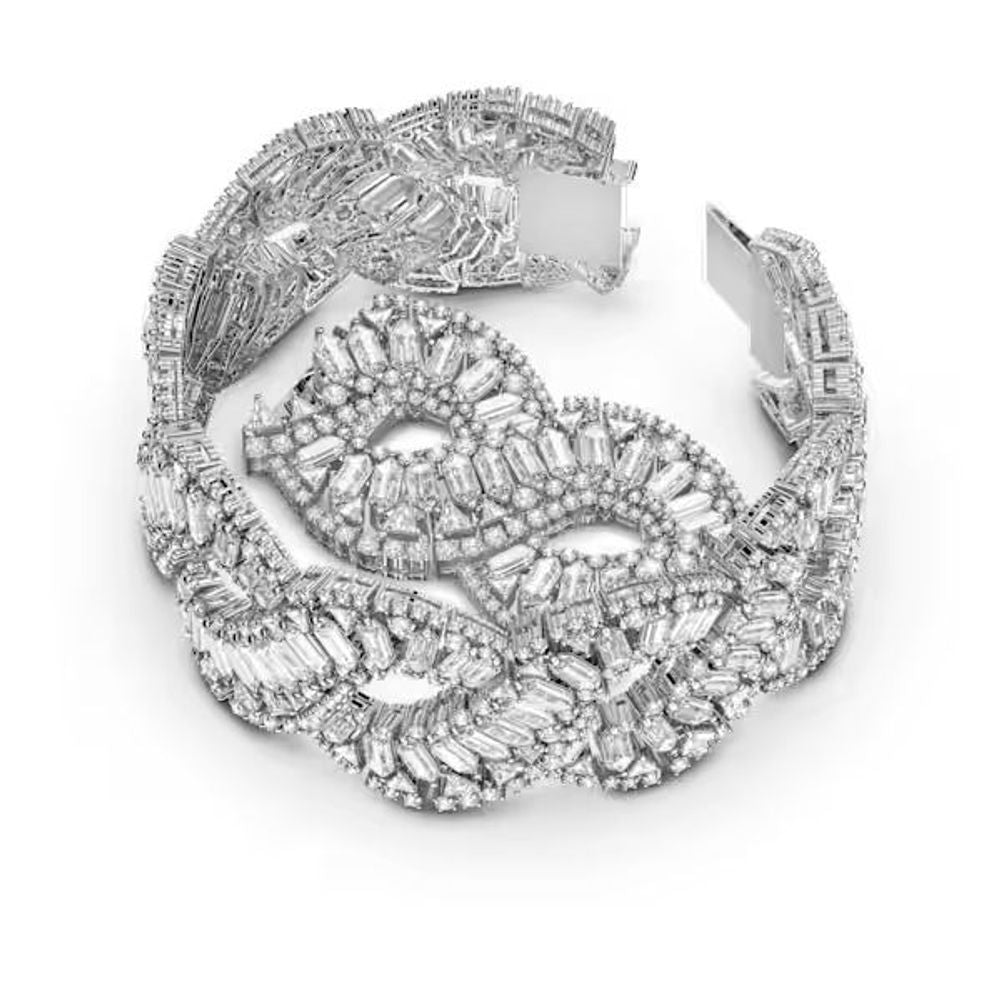 Swarovski Gray Stainless Steel Bracelet, Artisanal Luxury Elegance