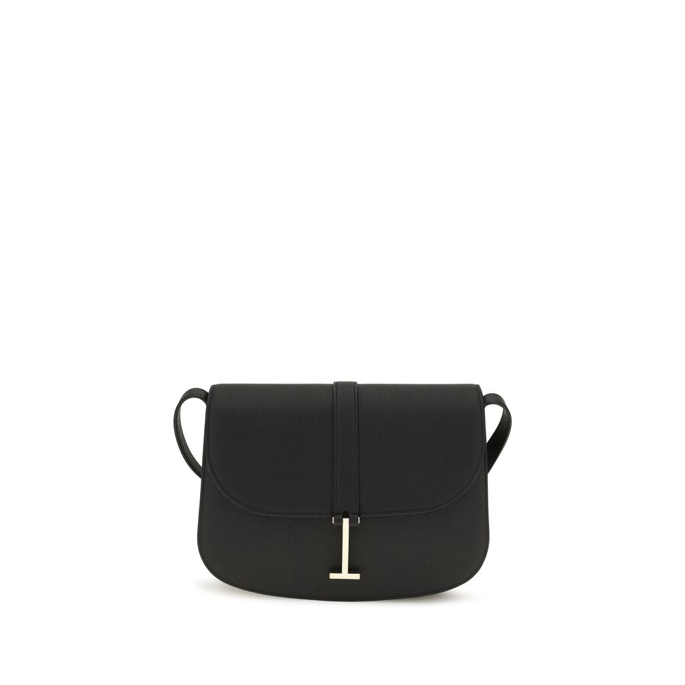 Experience the allure of the Tom Ford Black Calf Leather Bos Taurus Shoulder Bag, a masterpiece of artisanal luxury that embodies sophistication and timeless elegance.