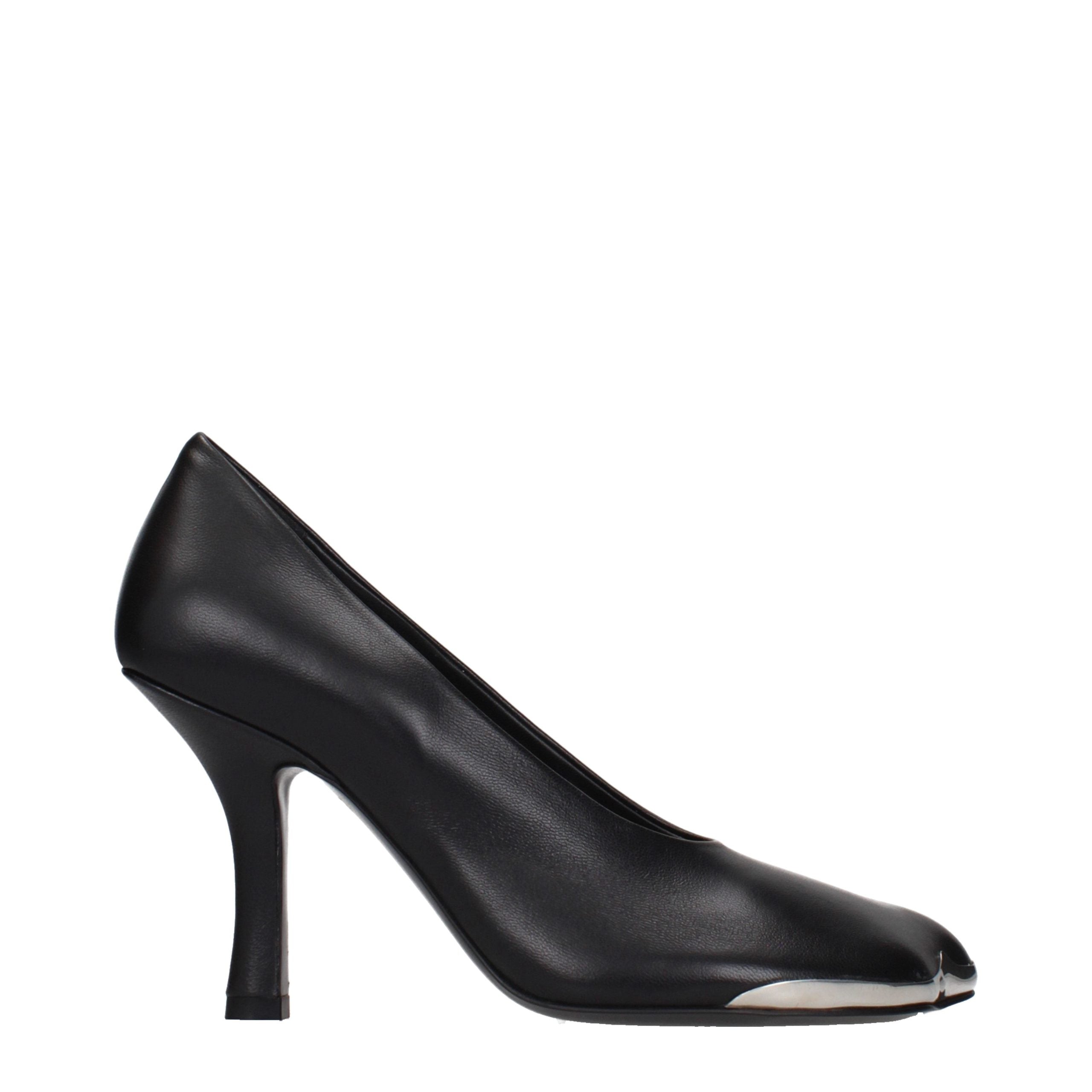 Burberry Black Leather High Heel Pumps - Exquisite Couture Elegance