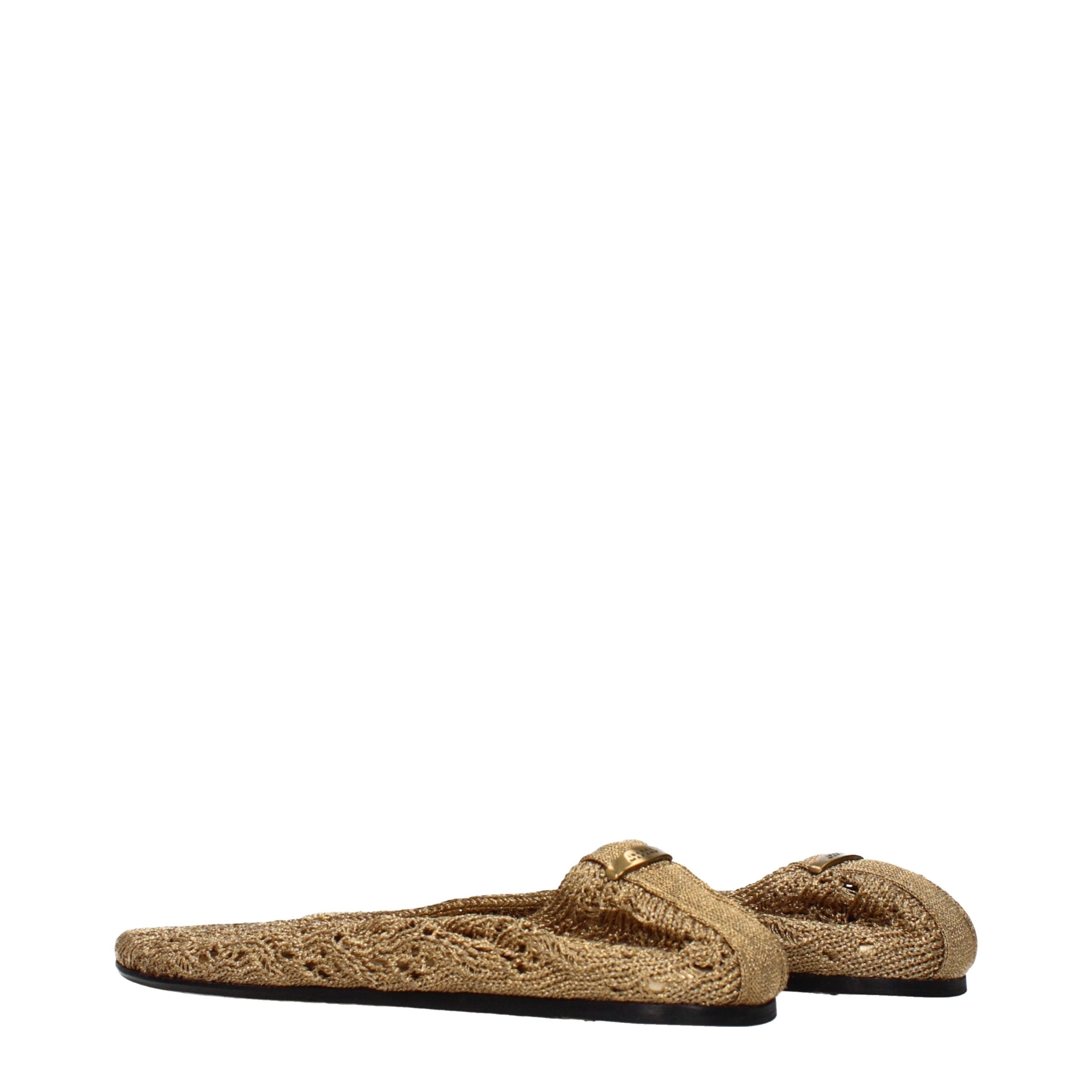 Isabel Marant Gold Fabric Ballet Flats - Exquisite Couture Footwear