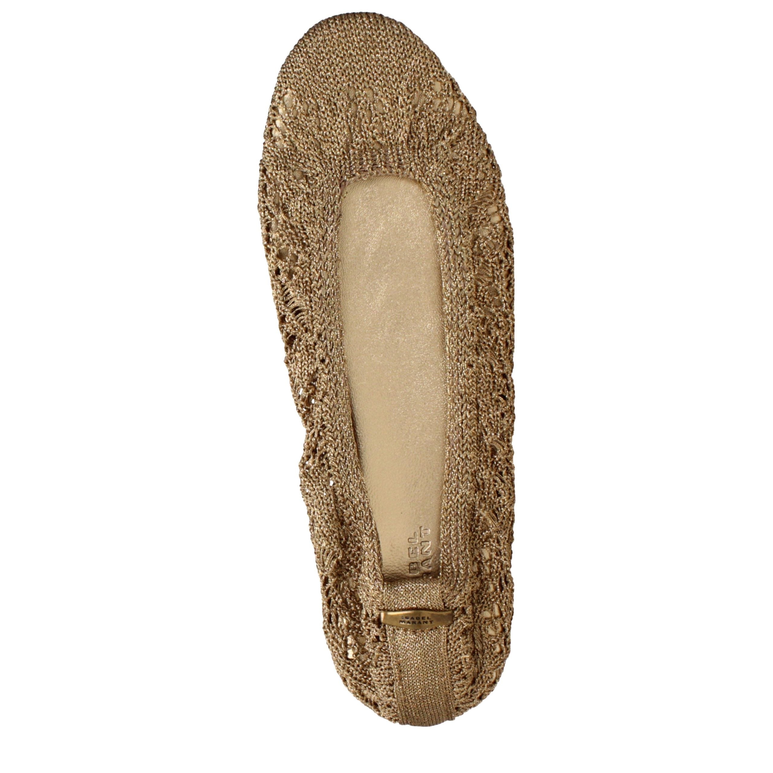Isabel Marant Gold Fabric Ballet Flats | Exquisite Designer Footwear