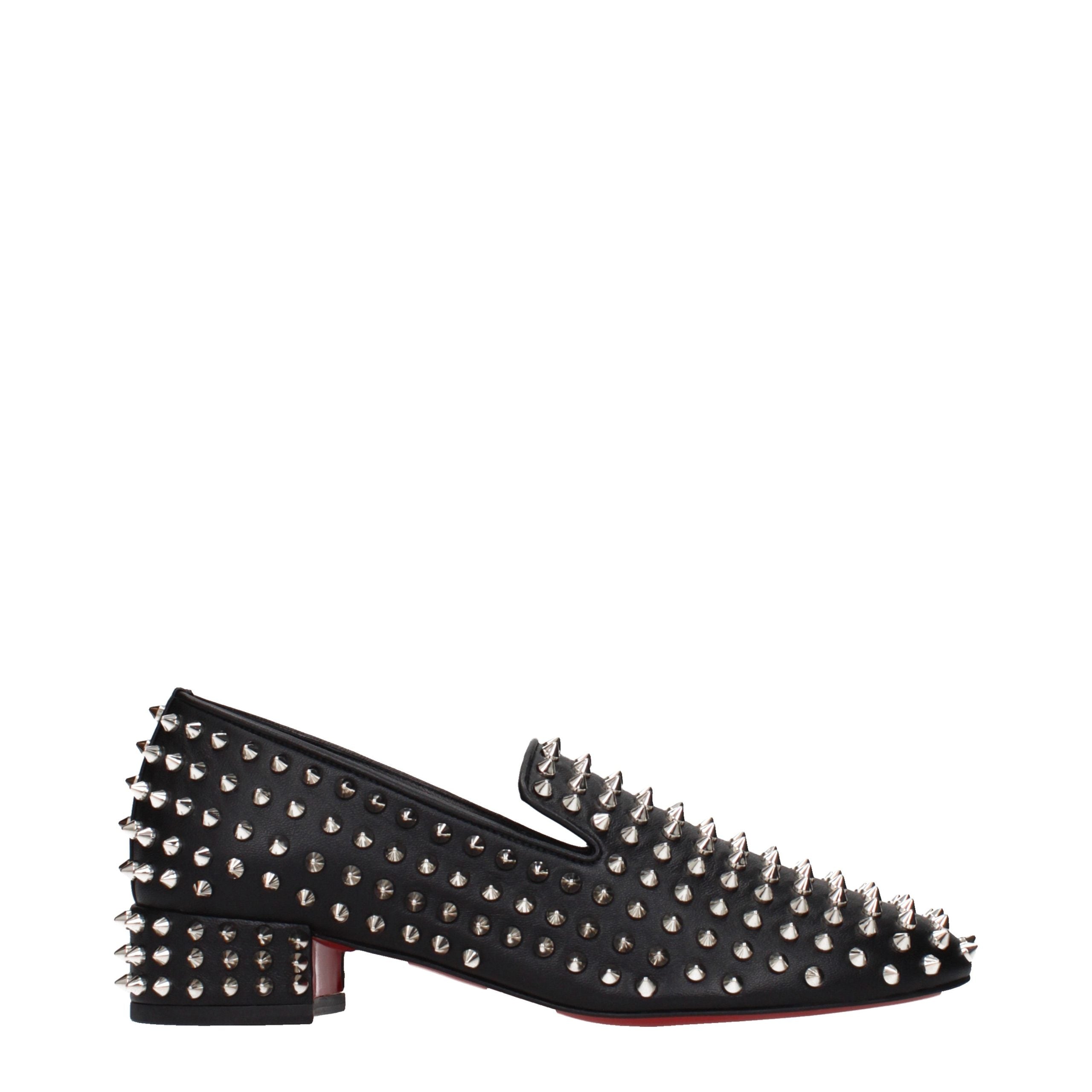 Christian Louboutin Black Leather Slip-On Loafers - Luxe Elegance