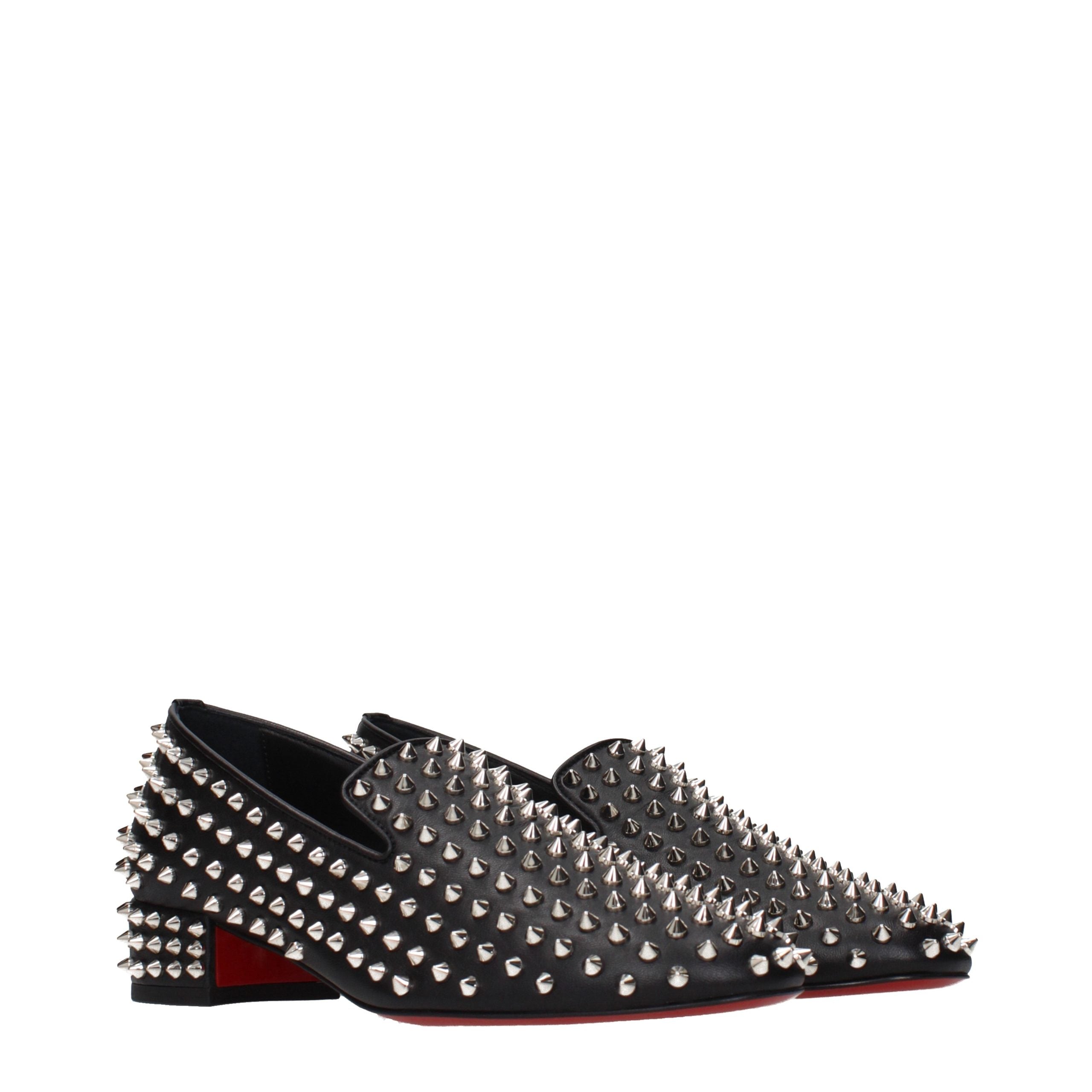 Christian Louboutin Black Leather Slip-On Loafers - Timeless Luxury