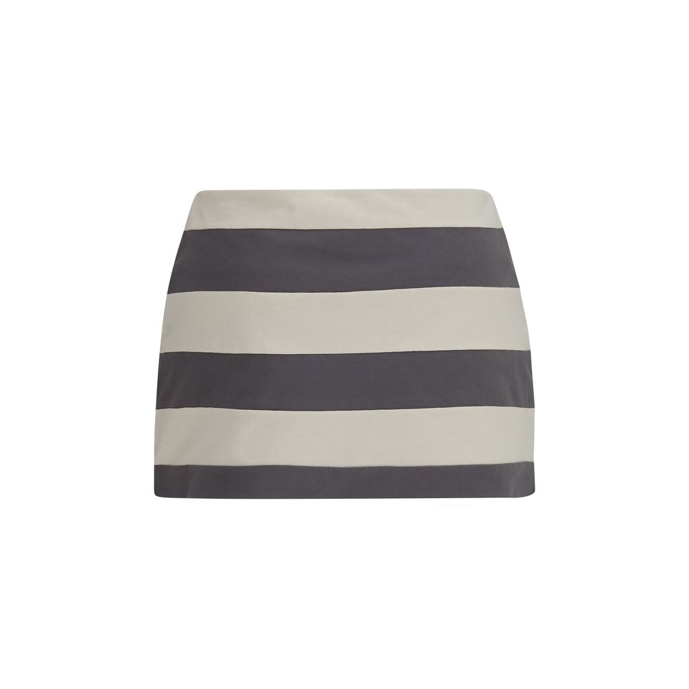 Experience the allure of Miu Miu's Multicolor Cotton Mini Skirt, a masterpiece of artisanal elegance that embodies modern sophistication and playful luxury.