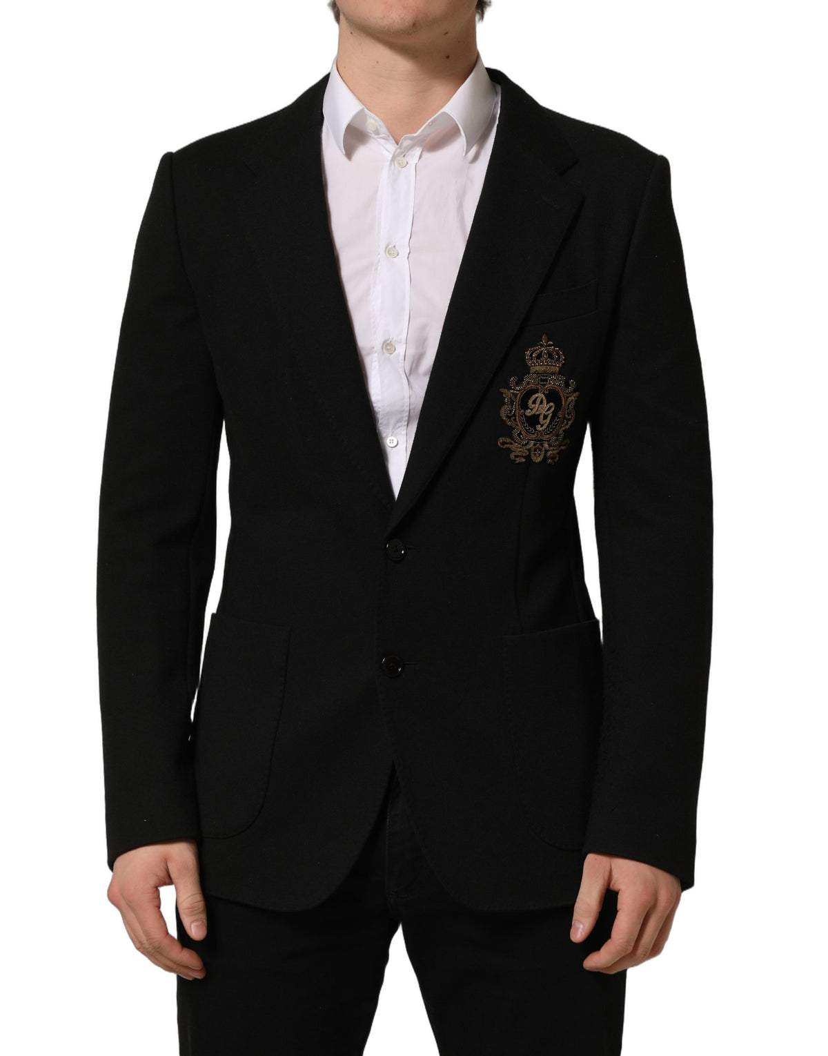 Dolce & Gabbana Black Logo Crest Blazer - Timeless Luxury Elegance