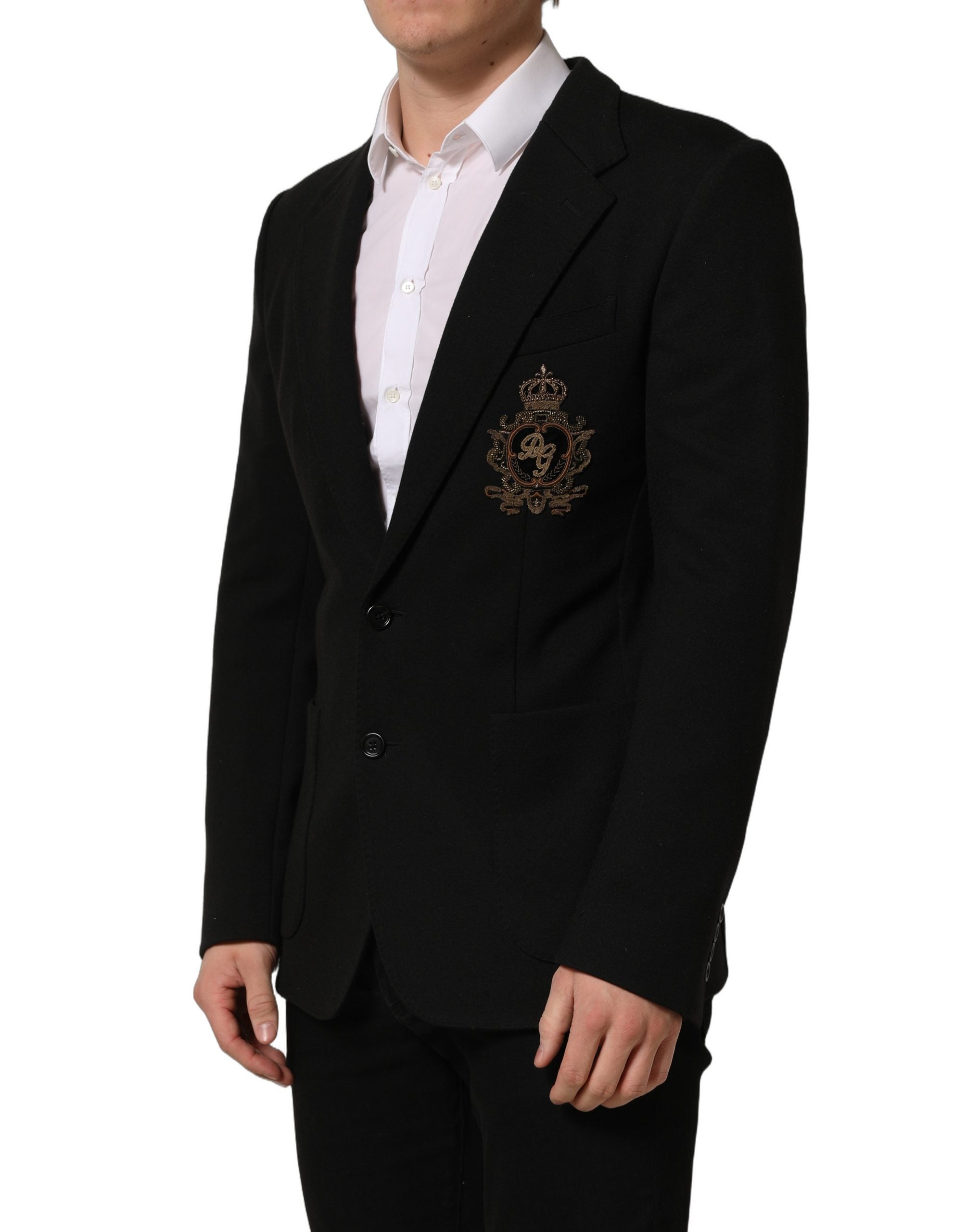 Dolce & Gabbana Black Logo Crest Blazer - Timeless Luxury Elegance