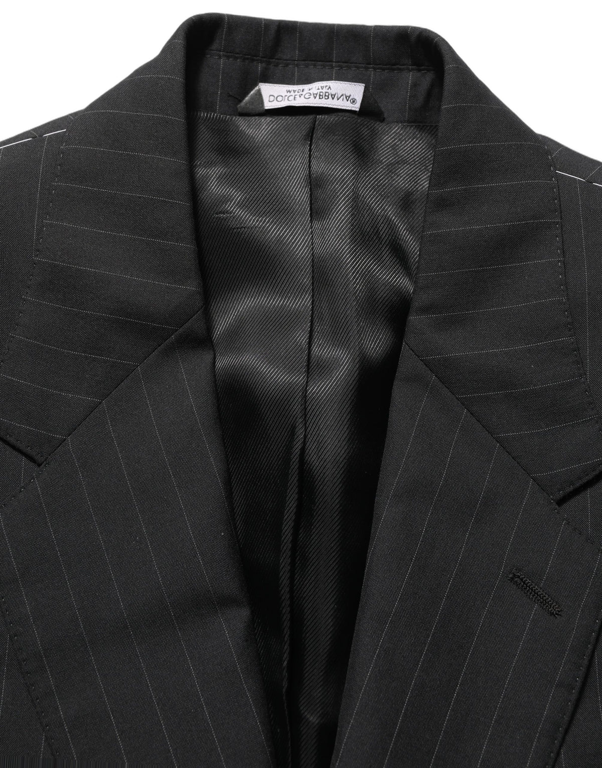 Dolce & Gabbana Black Stripes Wool Blazer - Timeless Luxury