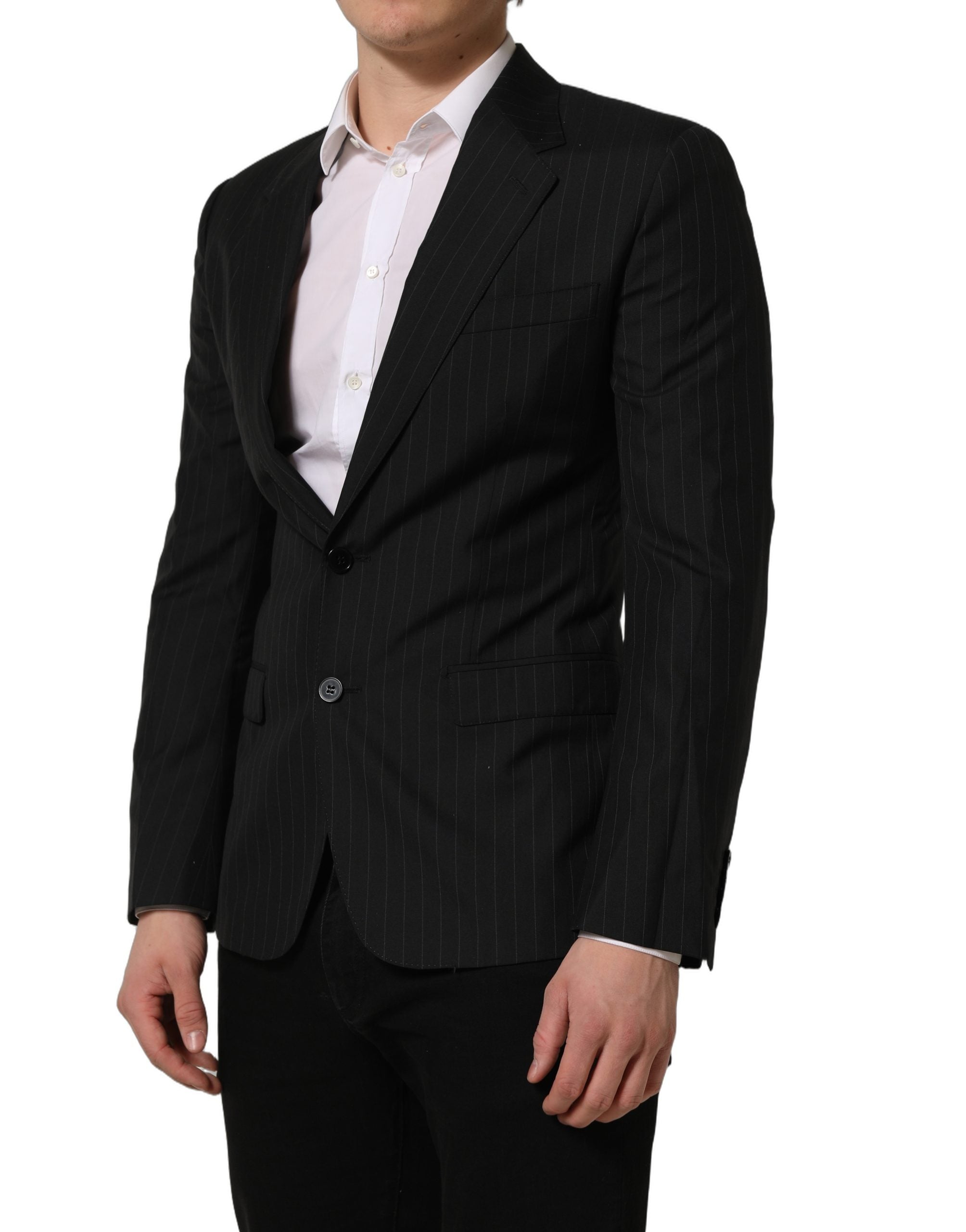 Dolce & Gabbana Black Stripes Wool Blazer - Timeless Luxury Tailoring