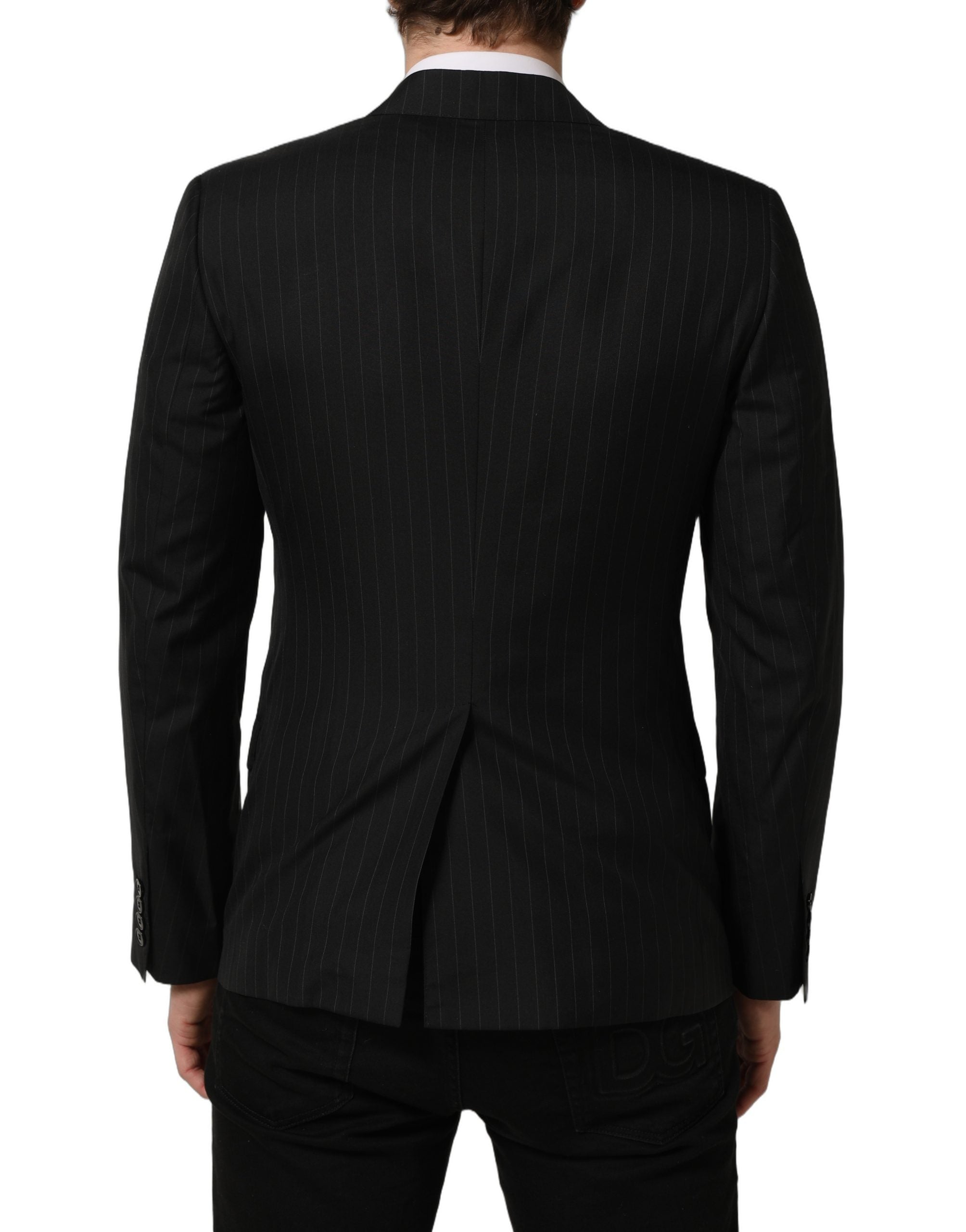 Dolce & Gabbana Black Stripes Wool Blazer - Timeless Luxury