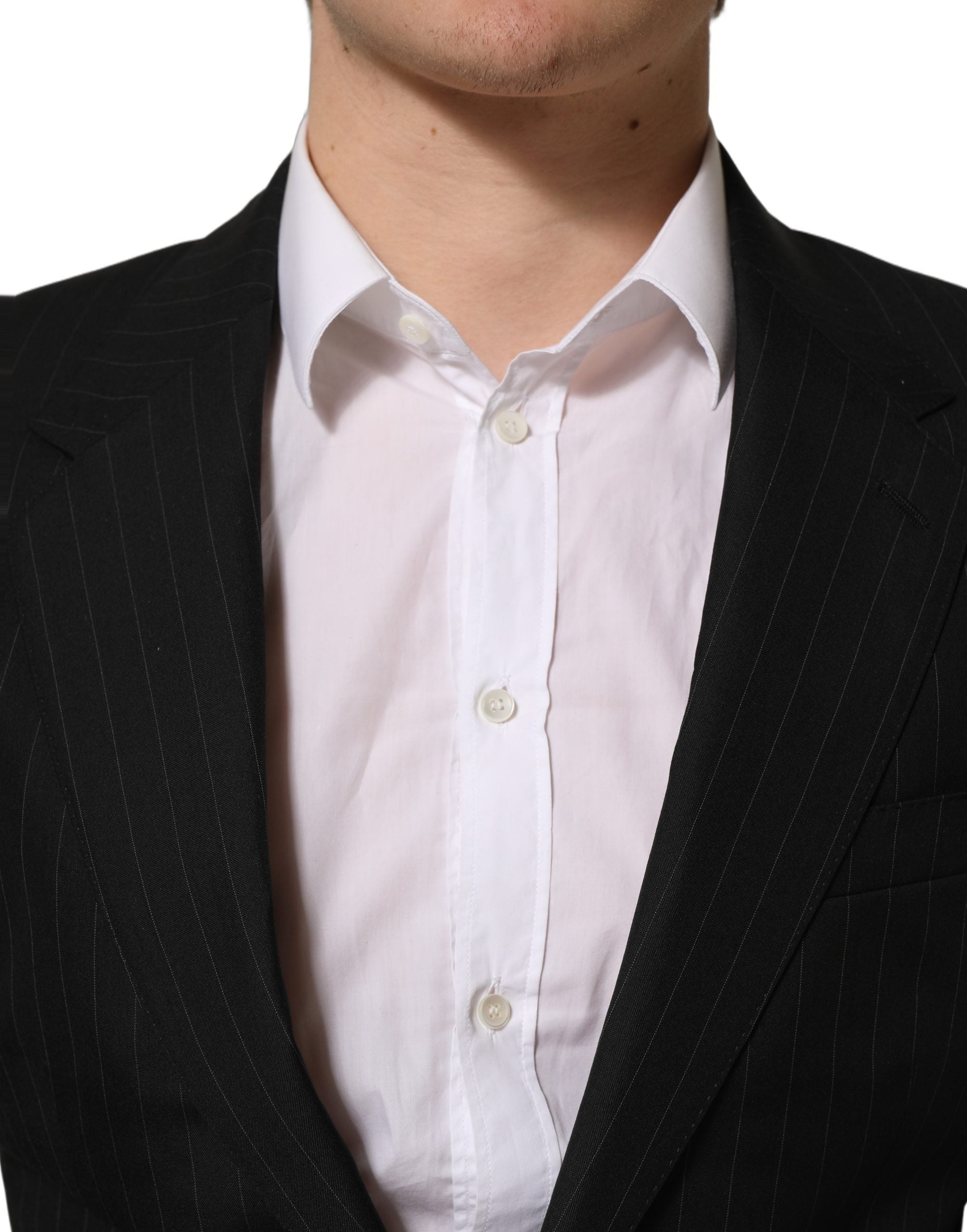 Dolce & Gabbana Black Stripes Wool Blazer - Timeless Luxury