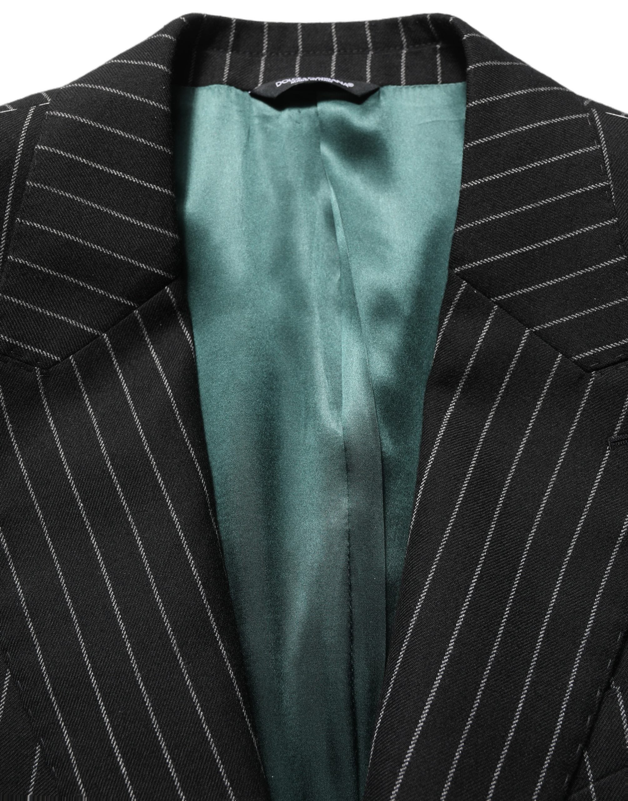 Dolce & Gabbana Black Stripes Wool Blazer - Timeless Elegance