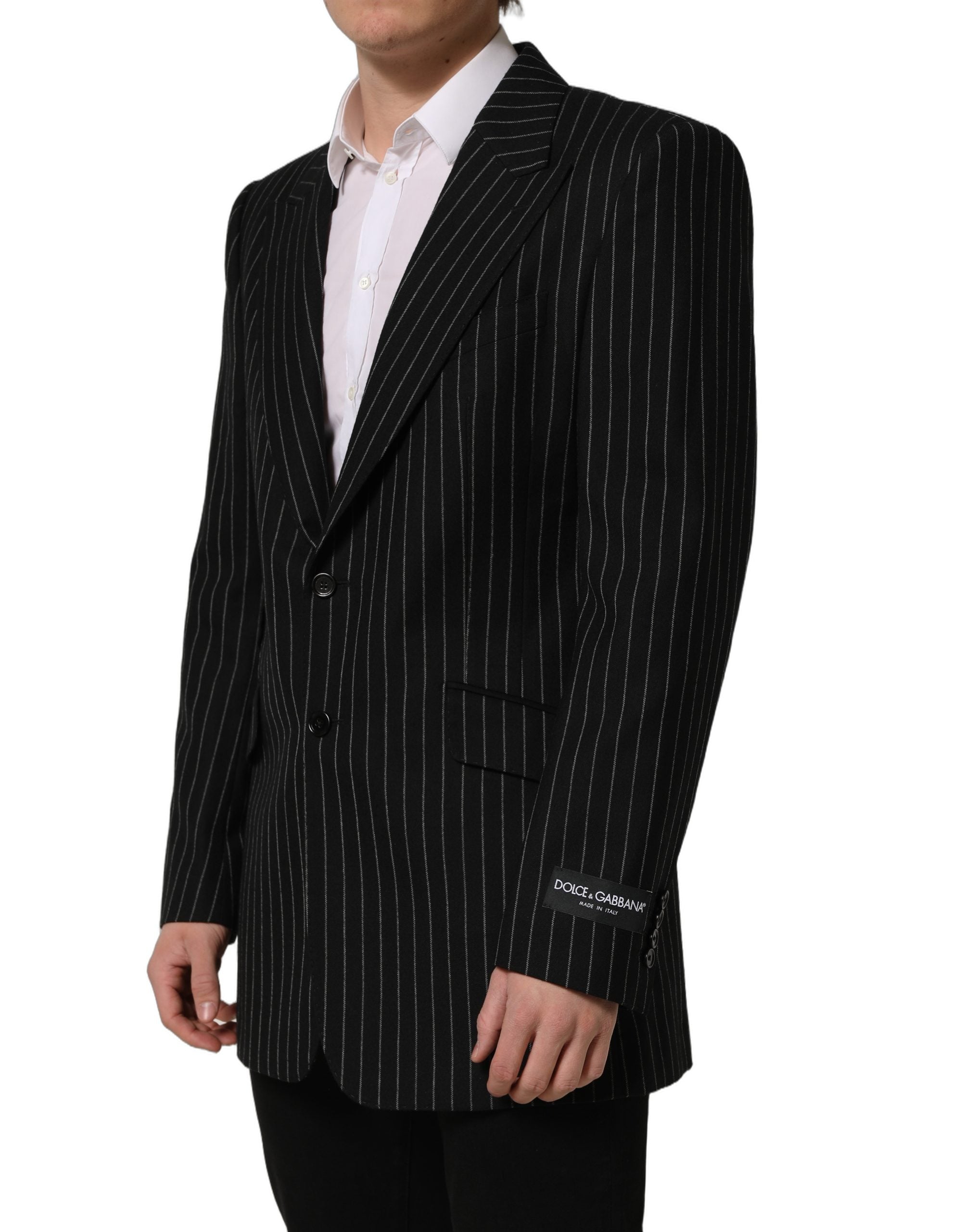 Dolce & Gabbana Black Stripes Wool Blazer - Exquisite Italian Craftsmanship