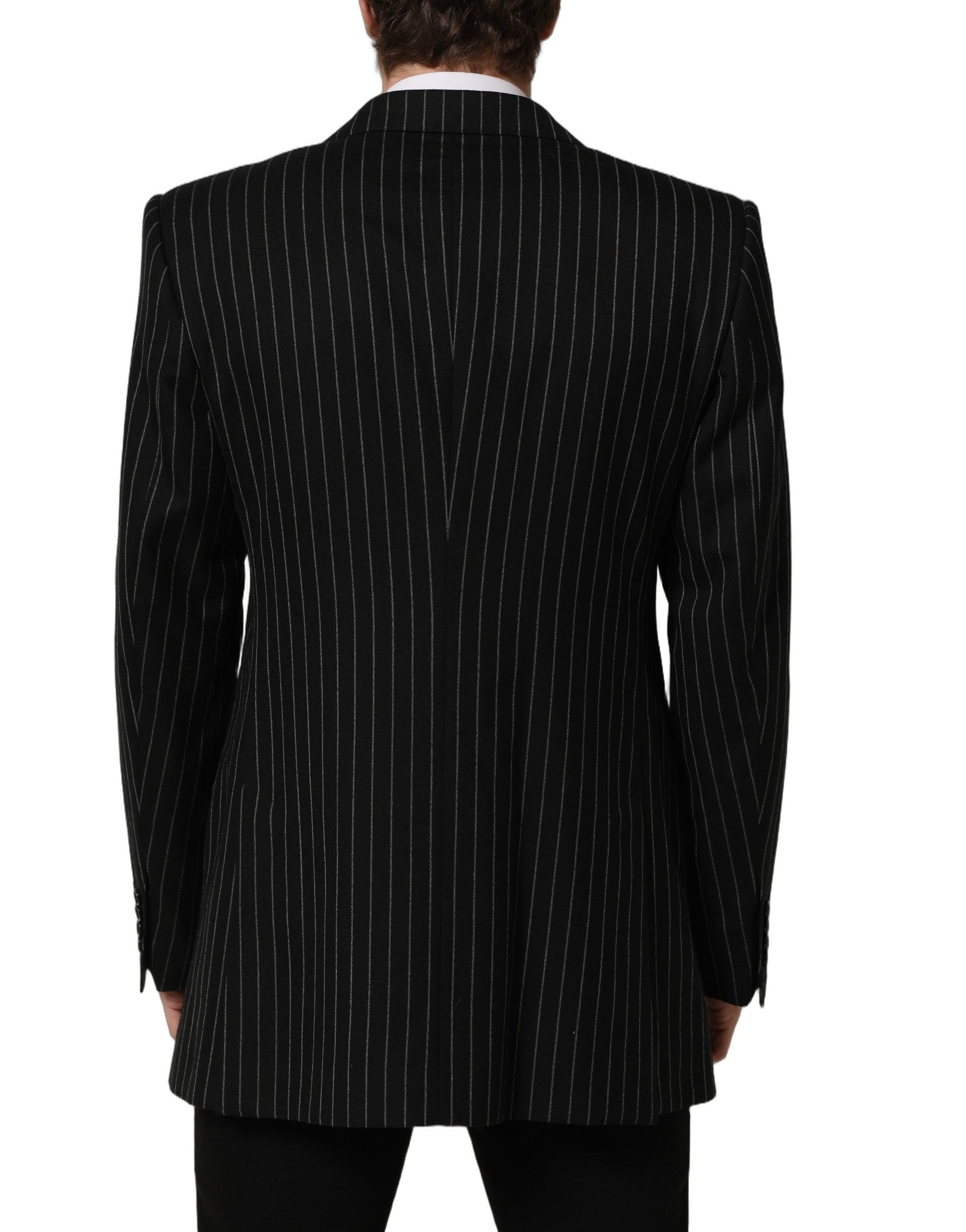 Dolce & Gabbana Black Stripes Wool Blazer - Timeless Luxury