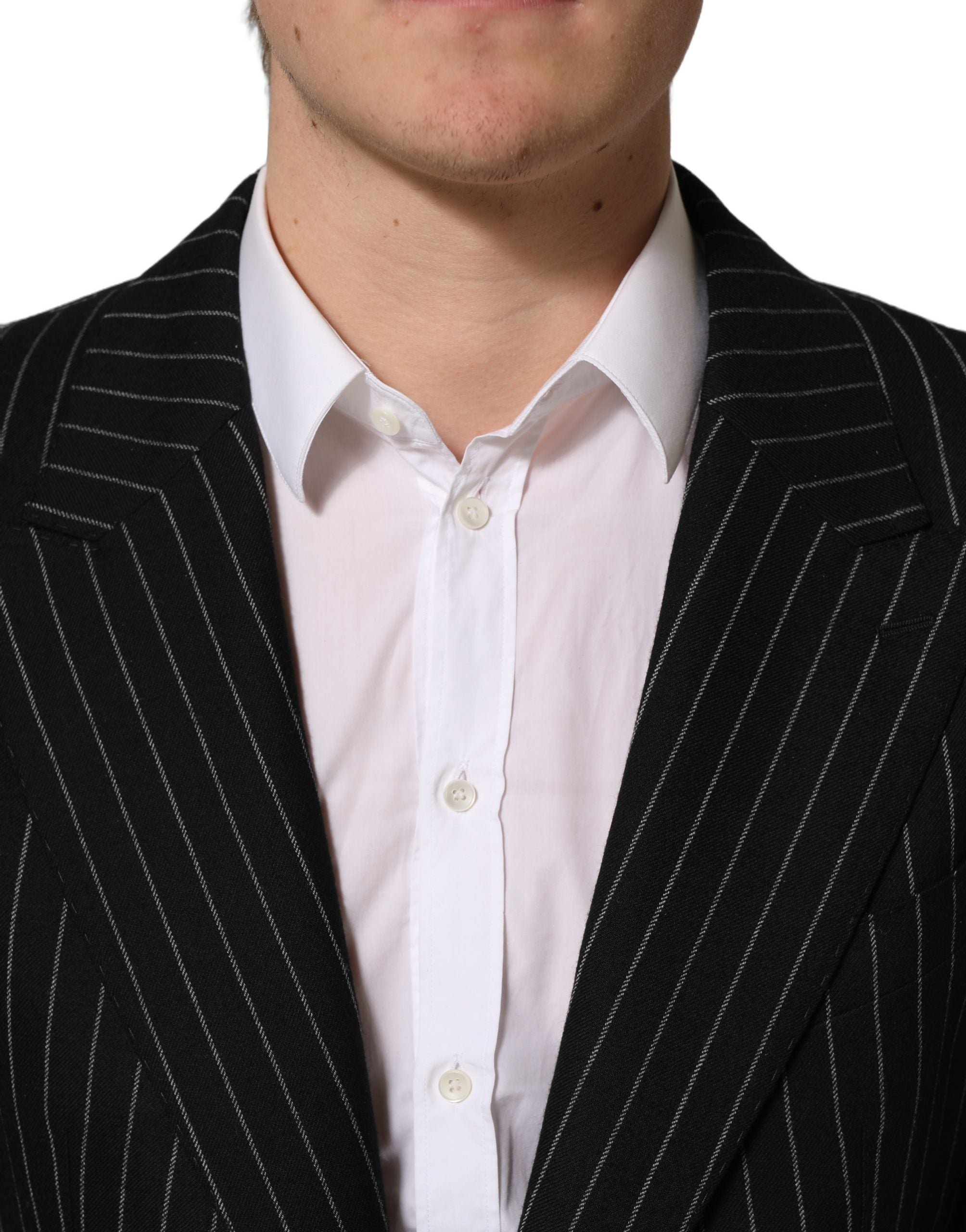 Dolce & Gabbana Black Stripes Wool Blazer - Exquisite Luxury