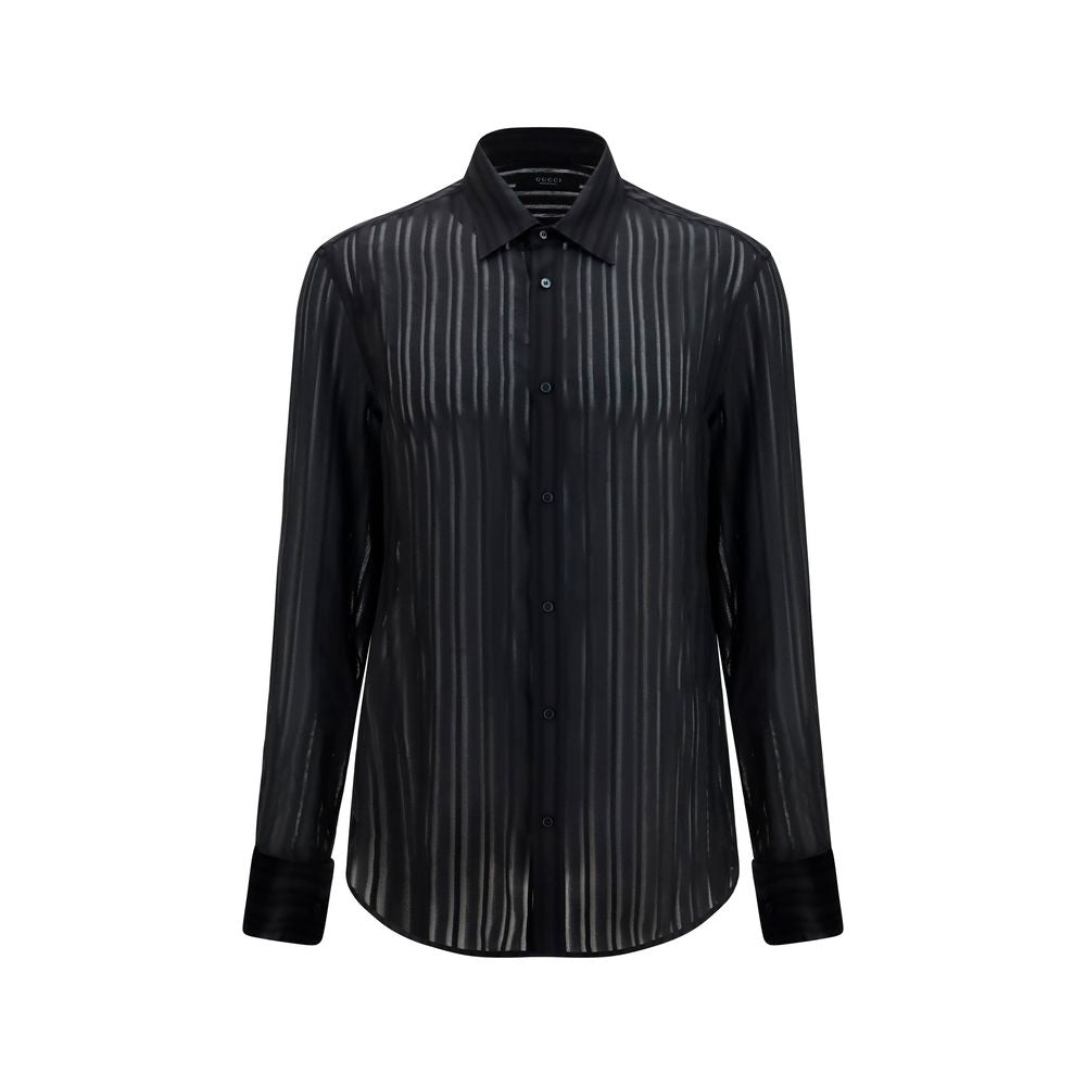 Gucci Black Silk Dress Shirt - Artisanal Luxury Redefined
