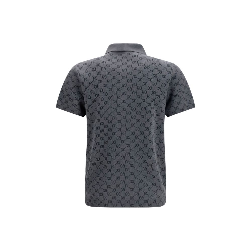 Gucci Gray Polo Shirt - Designer Elegance in Luxe Wool-Silk