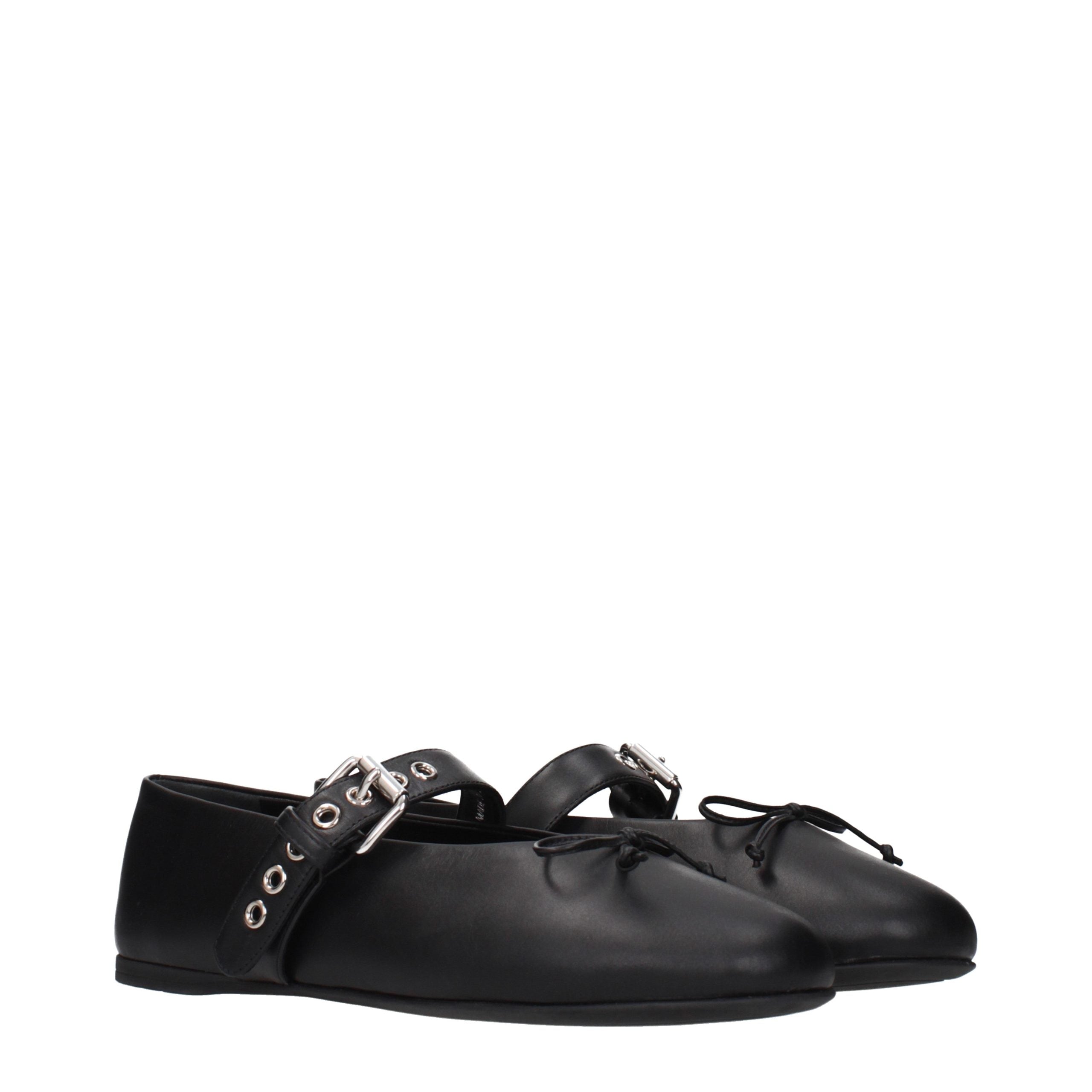 Indulge in the elegance of Miu Miu Black Leather Ballet Flats, where exquisite craftsmanship meets timeless sophistication, perfect for the discerning individual.