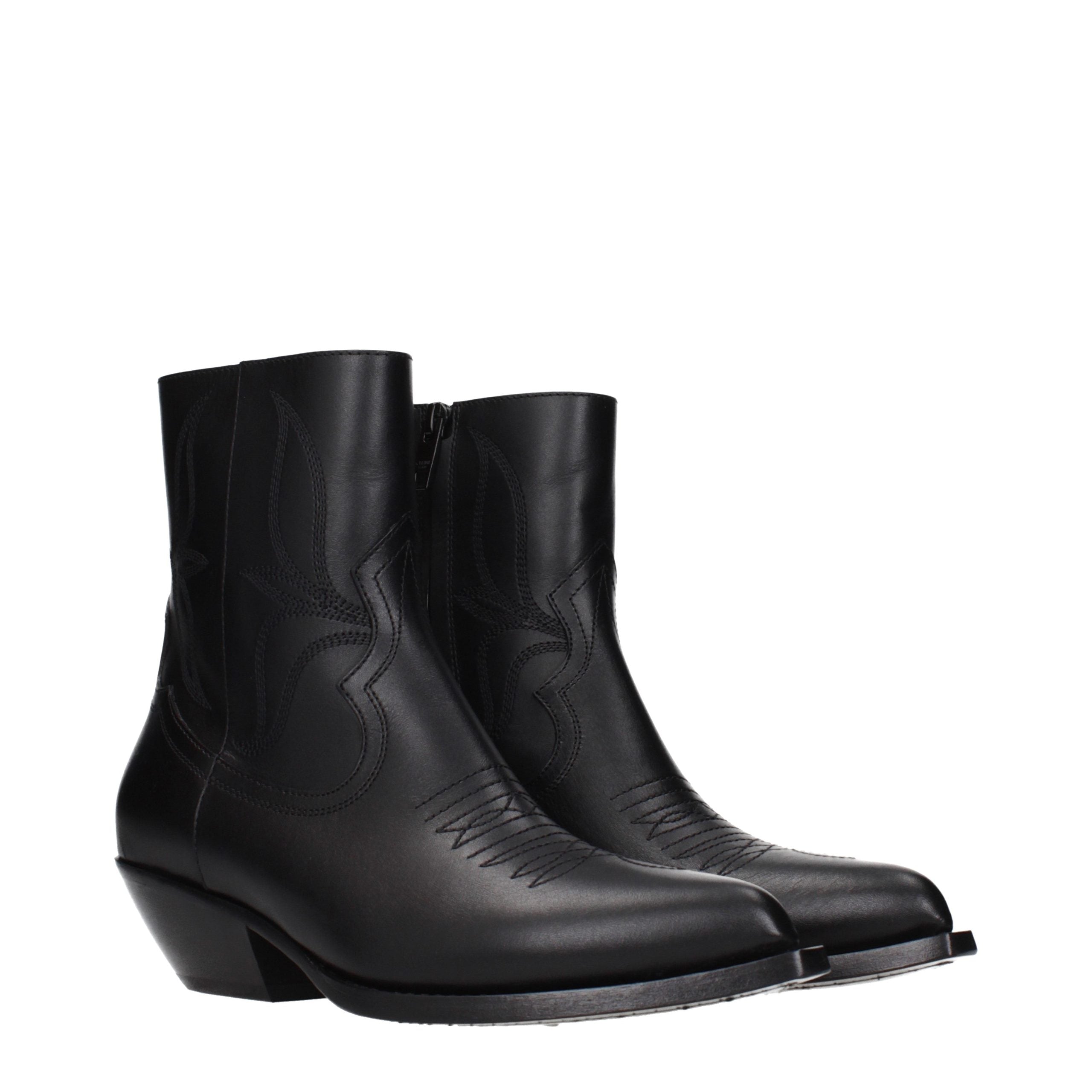 Celine Black Leather Ankle Boots - Artisanal Luxury Footwear