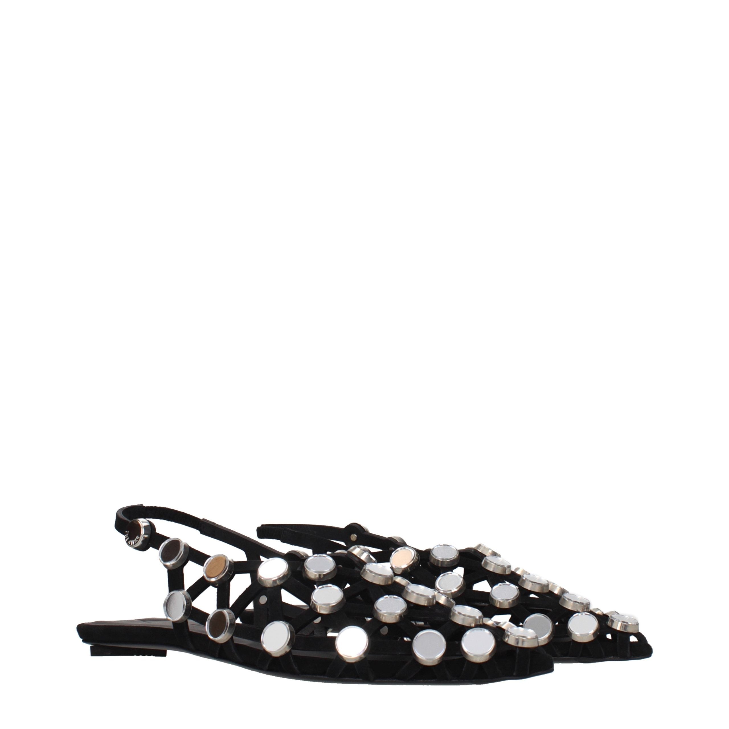 Discover the exquisite craftsmanship of The Attico Black Leather Ballet Flats, where luxury meets modern design, perfect for the discerning fashion connoisseur.