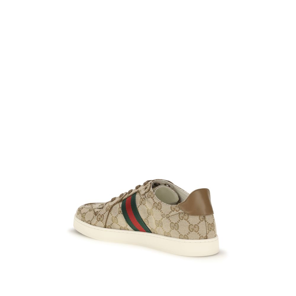 Gucci Beige Fabric Athletic Sneakers - Designer Luxury Footwear