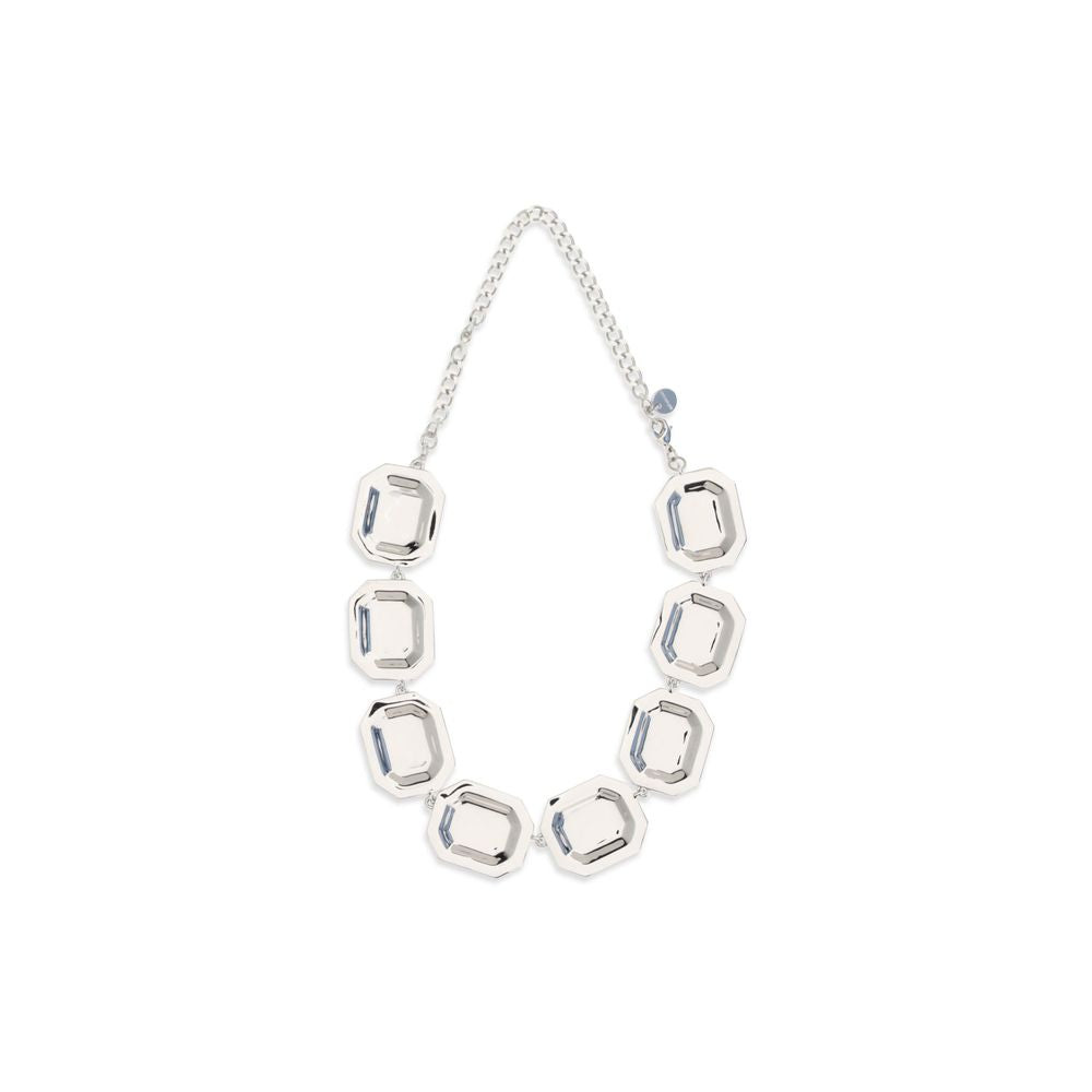 Elevate your elegance with the Self-Portrait Silver Brass Necklace, a luxurious statement crafted from high-quality brass, embodying artisanal sophistication for every occasion.