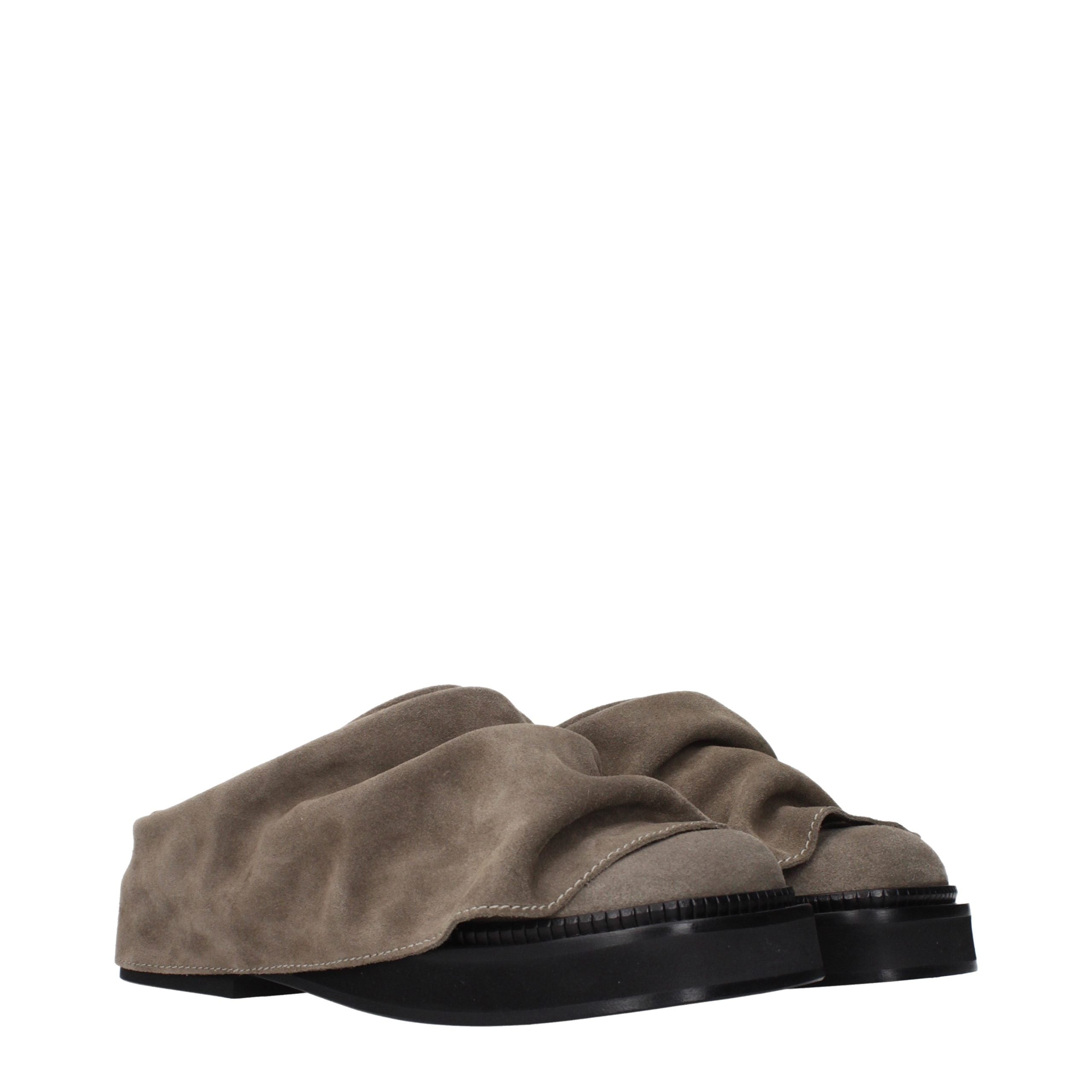 Step into luxury with The Attico Gray Leather Slippers, where exquisite craftsmanship meets vintage elegance, perfect for those who appreciate timeless sophistication.