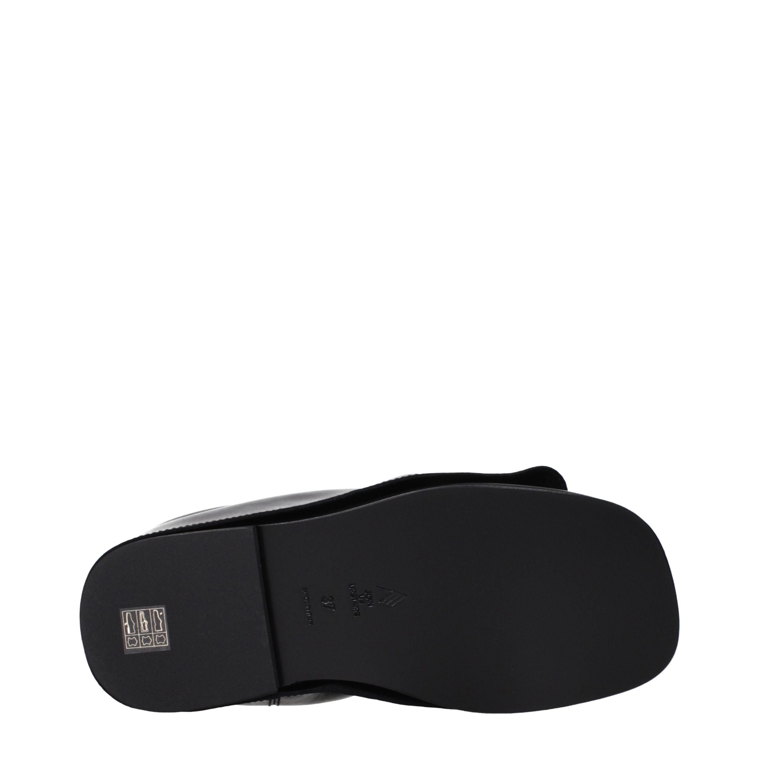 Step into timeless elegance with The Attico Black Leather Slippers, where exquisite craftsmanship meets luxurious comfort, perfect for the discerning individual.