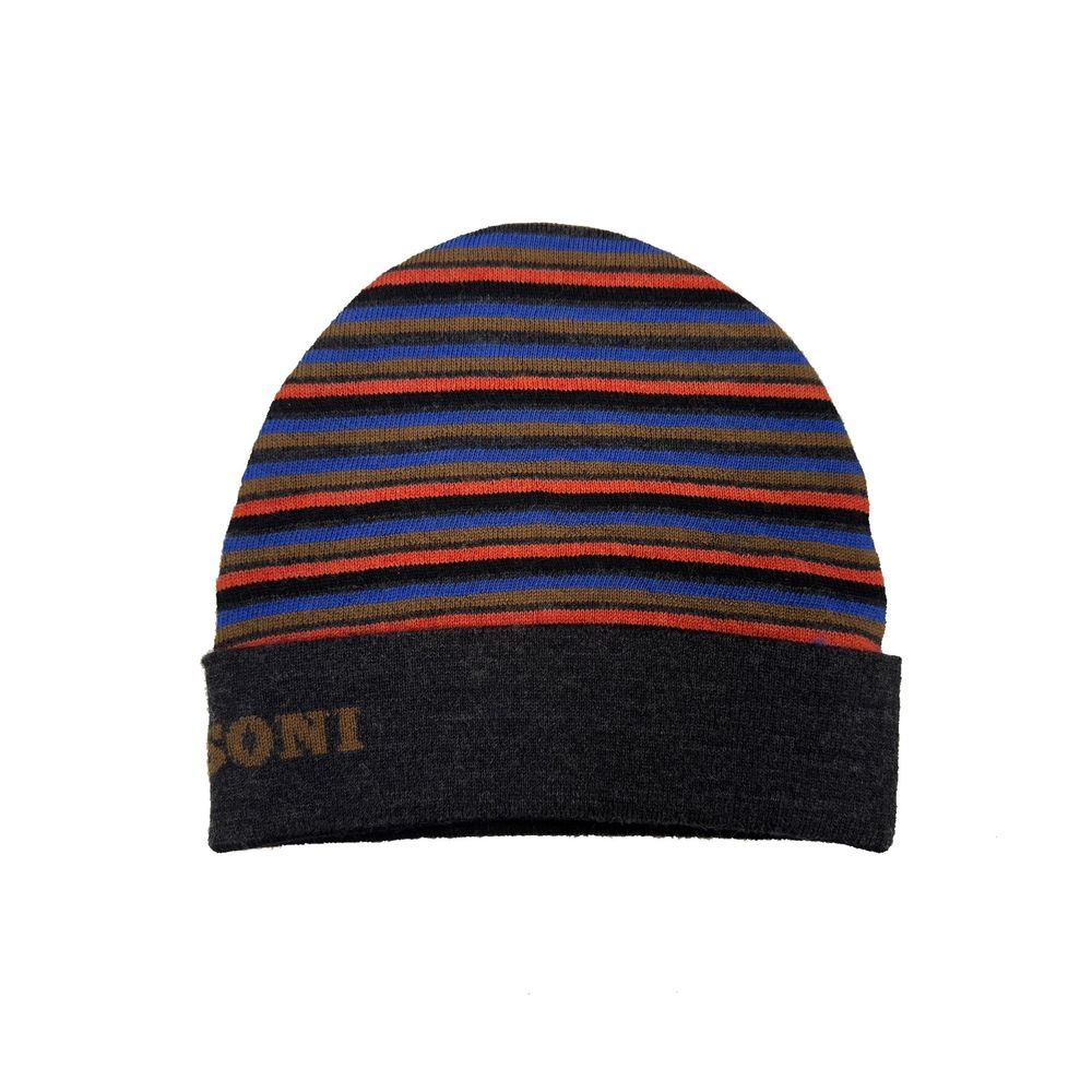 Missoni Gray Wool Beanie | Artisanal Luxury Accessory
