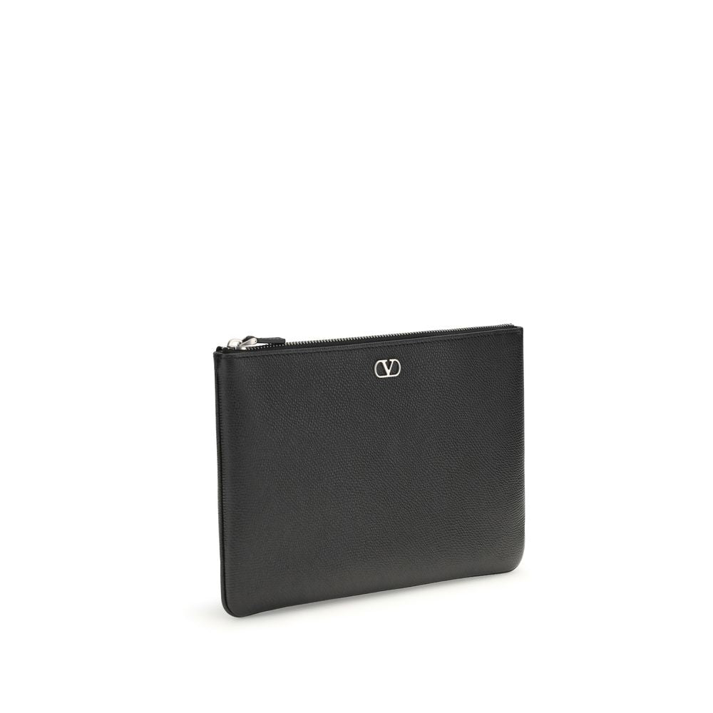 Valentino Garavani Black Calf Leather Bos Taurus Wallet - Luxury Elegance