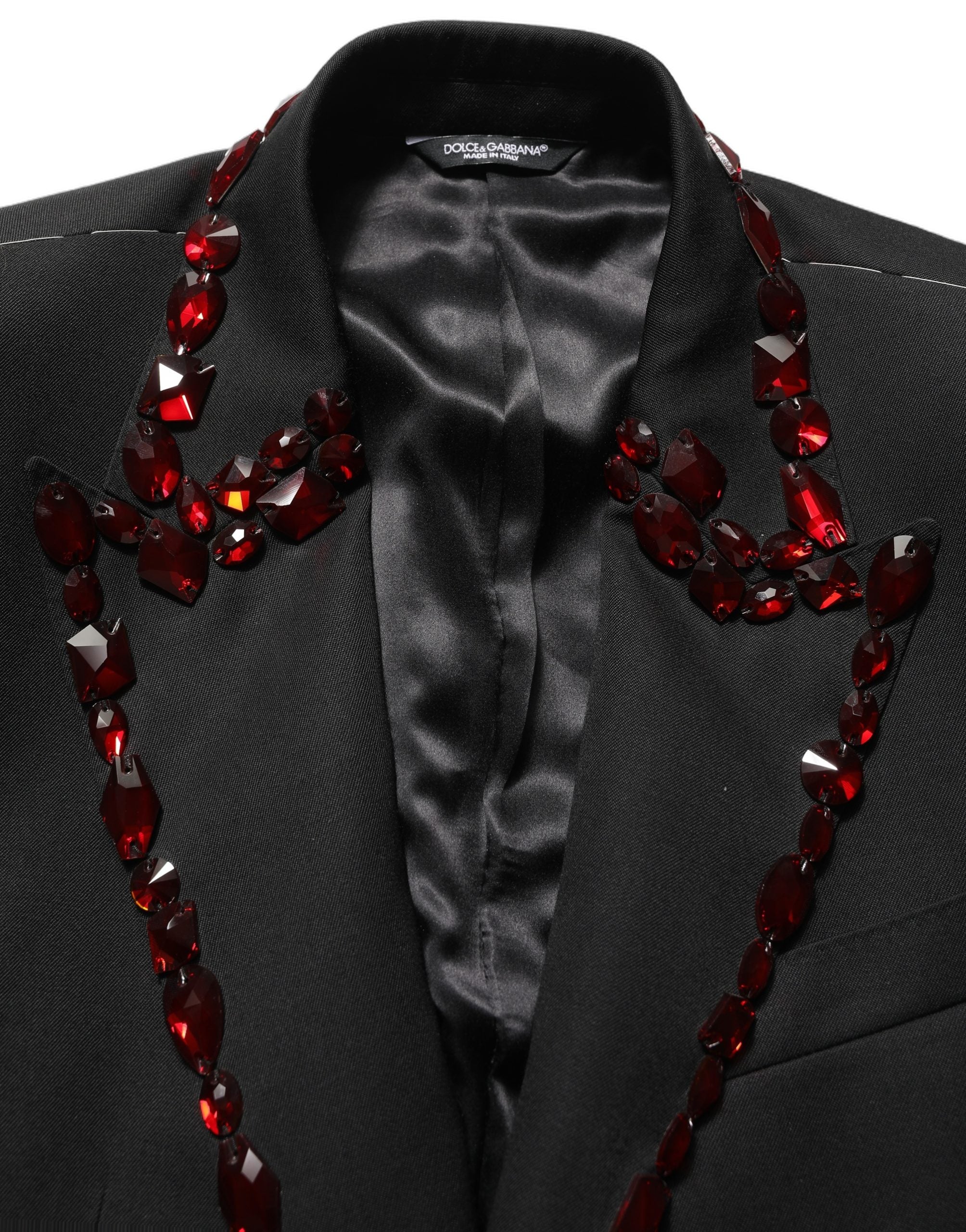 Dolce & Gabbana Black Wool Designer Suit - Timeless Couture Elegance