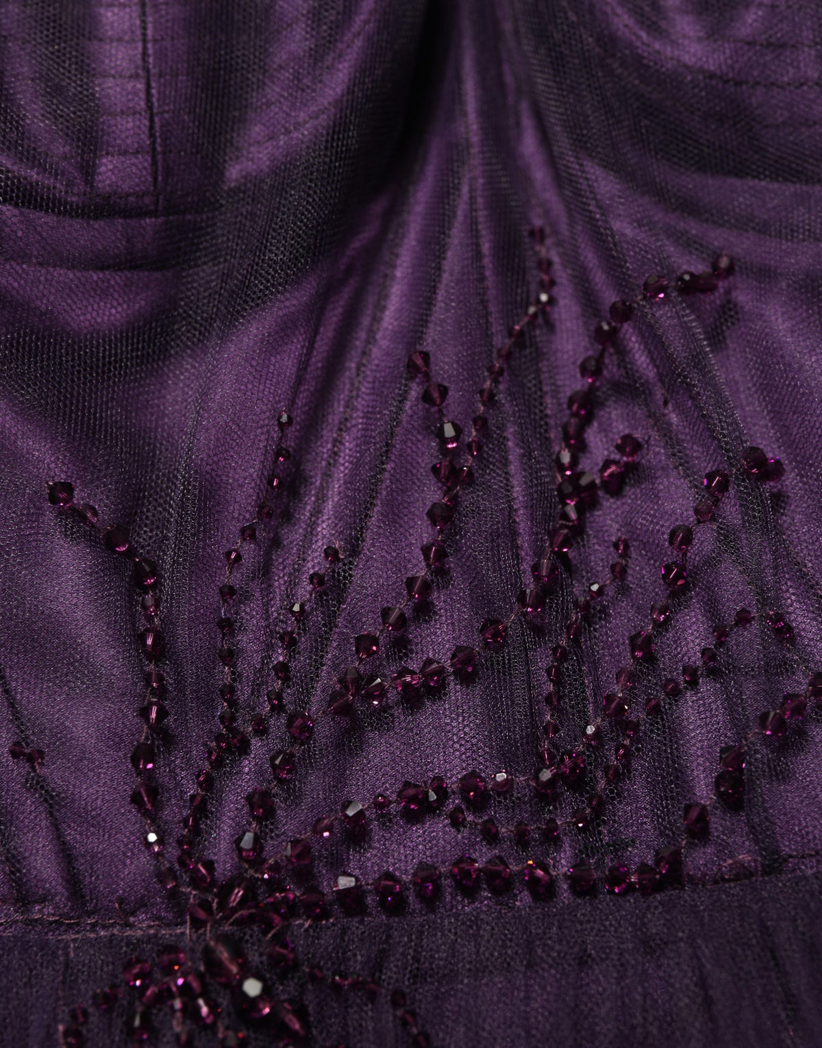 Dolce & Gabbana Purple Tiered Tulle Silk Gown - Haute Couture Elegance