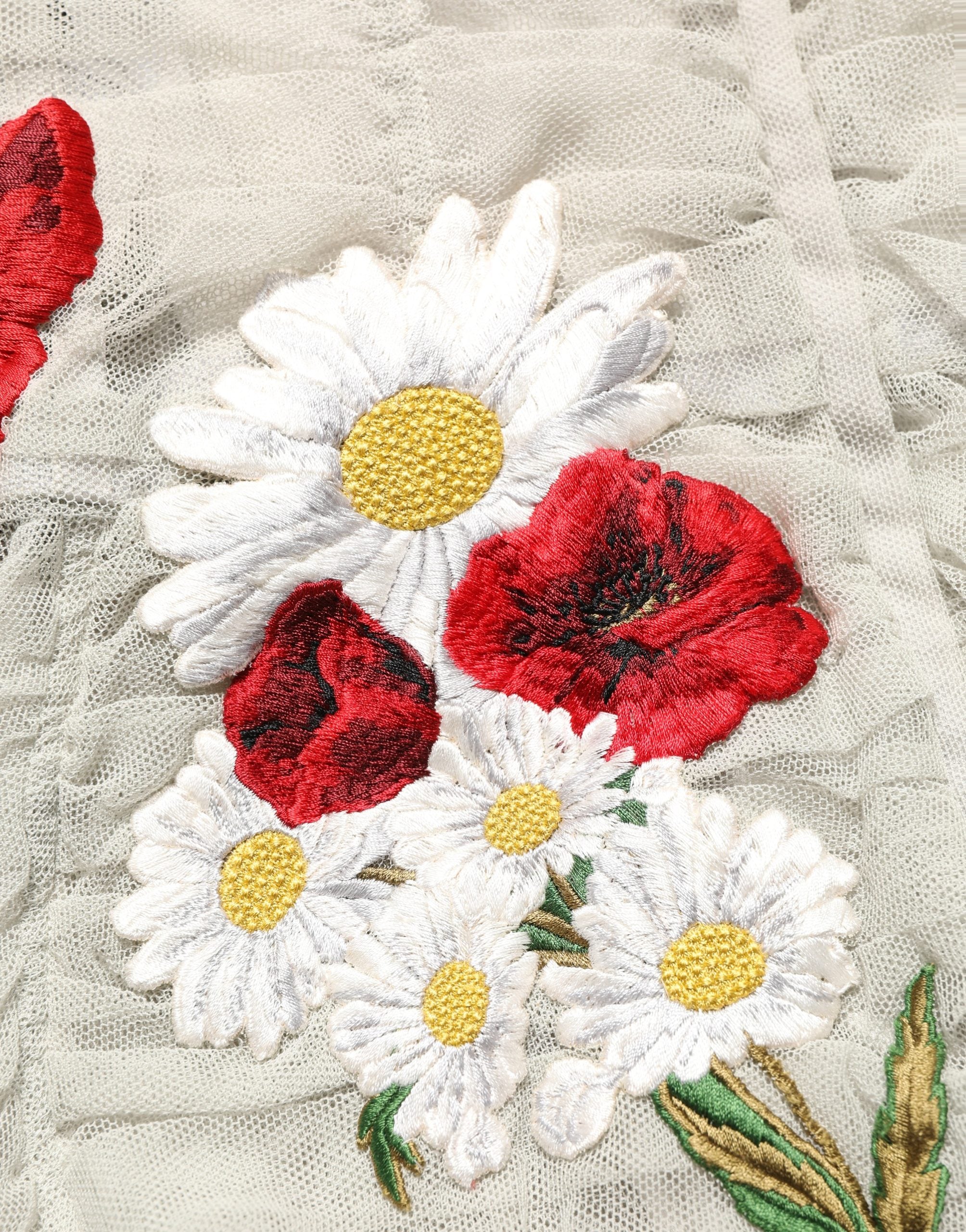 Experience the exquisite allure of the Dolce & Gabbana Light Gray Rose Embroidery Sheath Midi Dress, a masterpiece of Italian craftsmanship that elevates your elegance.
