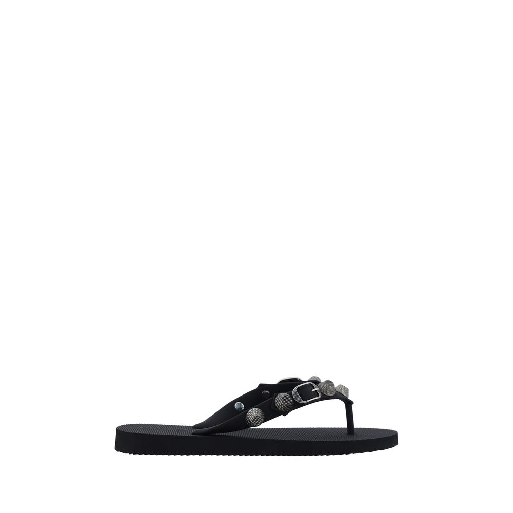 Balenciaga Black Flip-Flop Sandals - Artisanal Luxury Footwear