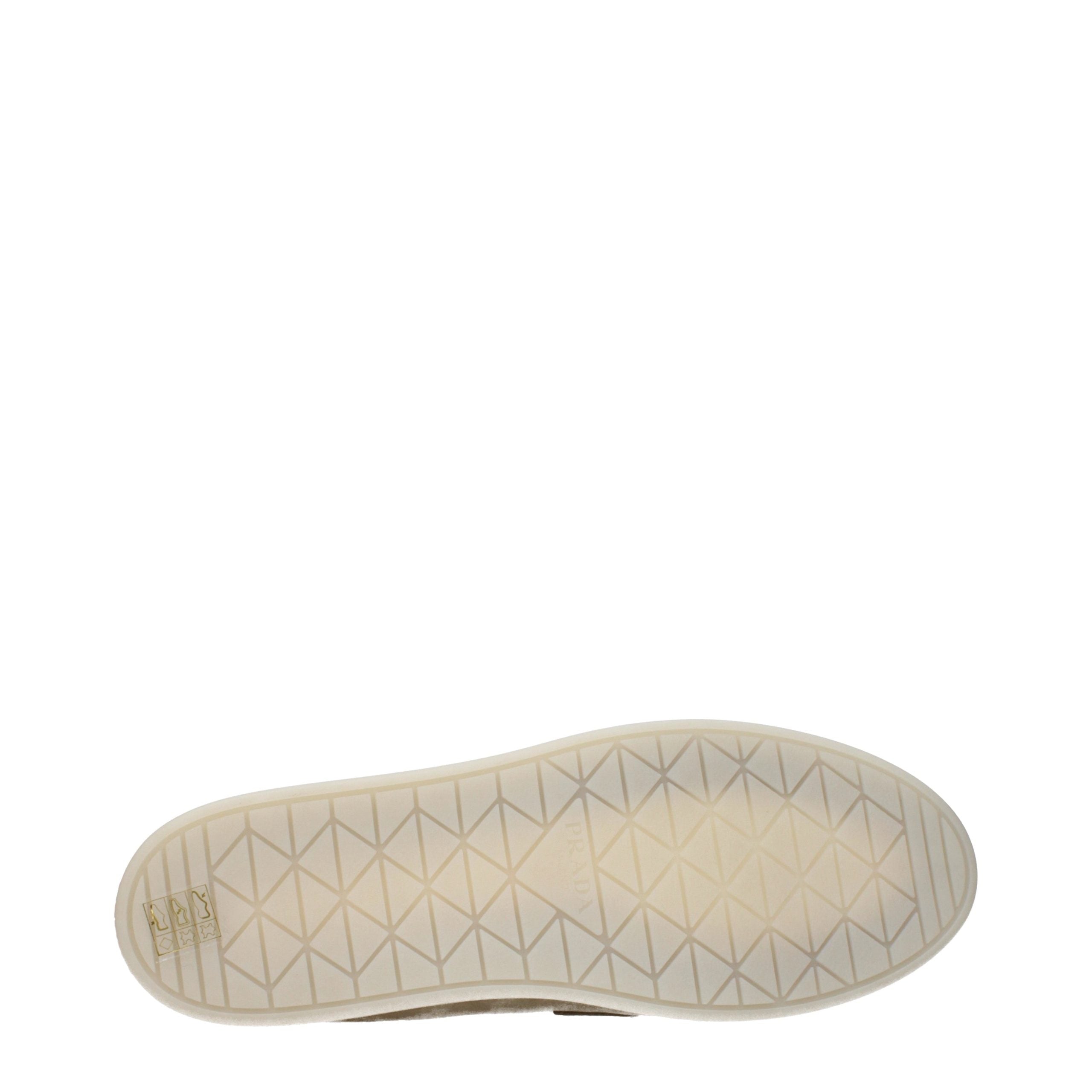 Experience the epitome of elegance with Prada's Beige Leather Slip-On Loafers, where sumptuous suede meets exquisite craftsmanship for the discerning individual.