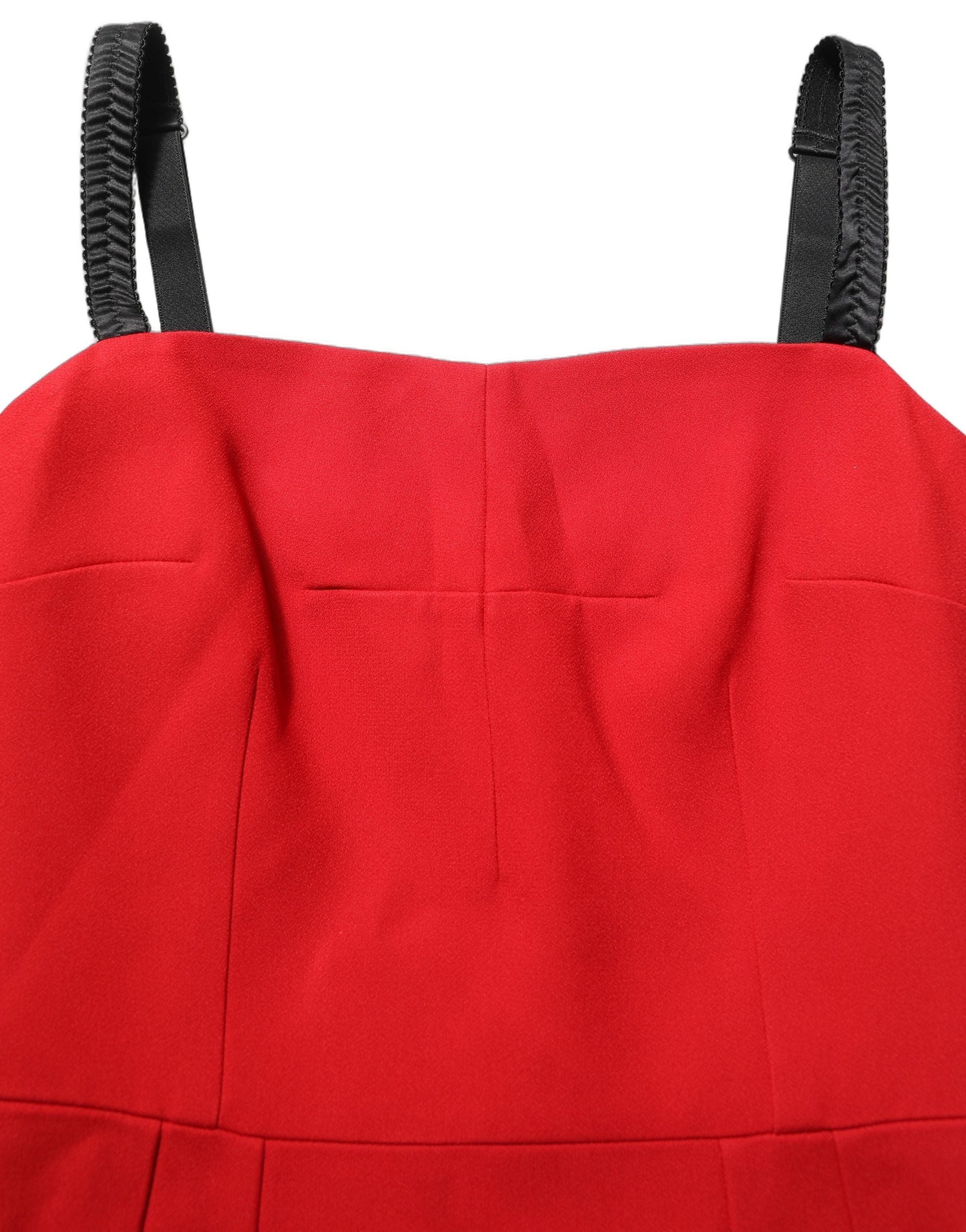 Experience the allure of the Dolce & Gabbana Red Stretch Bodycon Dress, crafted in Italy from luxurious materials, embodying elegance for the discerning individual.