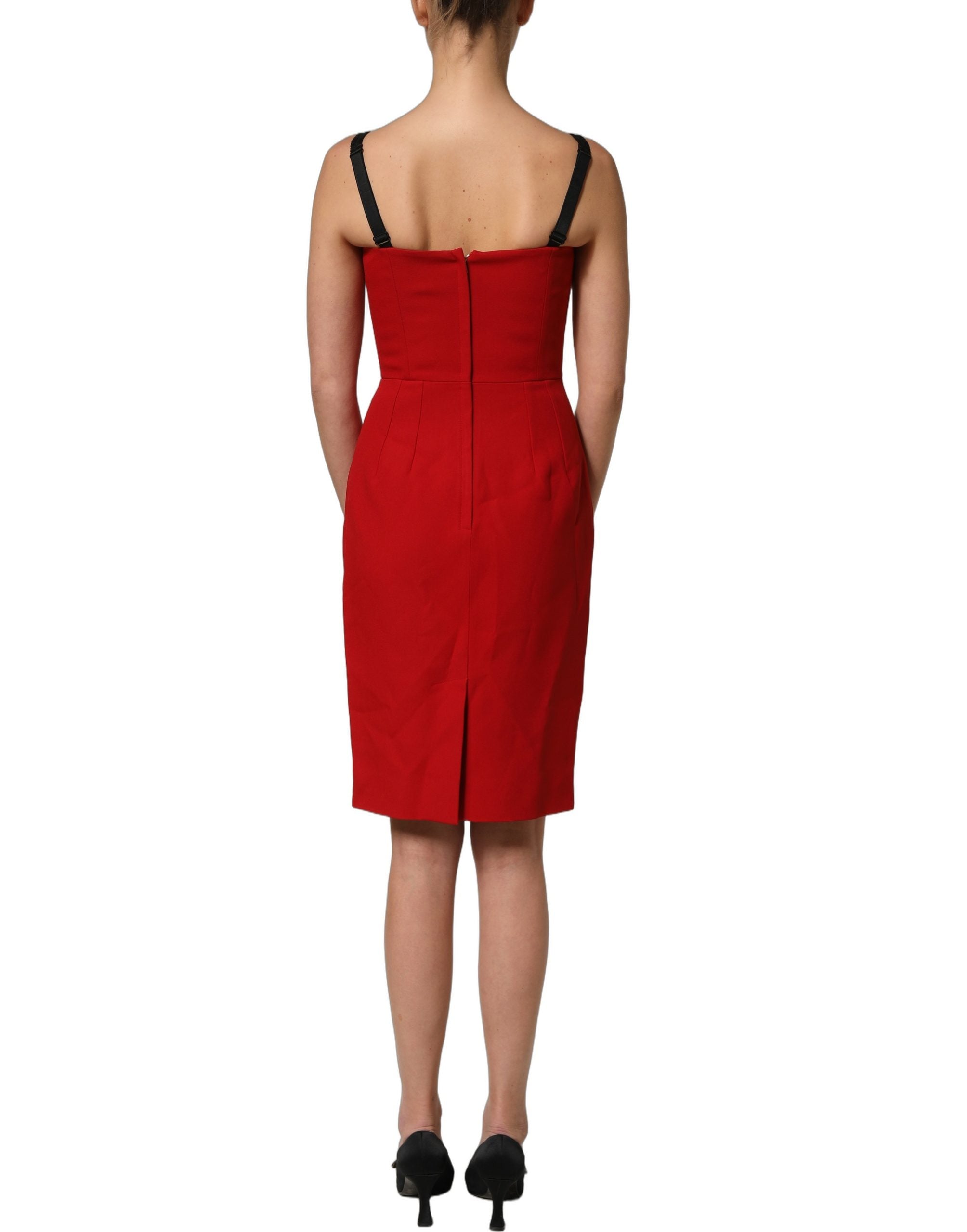 Experience the allure of Dolce & Gabbana's Red Stretch Bodycon Sheath Dress, crafted in Italy to elevate your elegance for any sophisticated occasion.