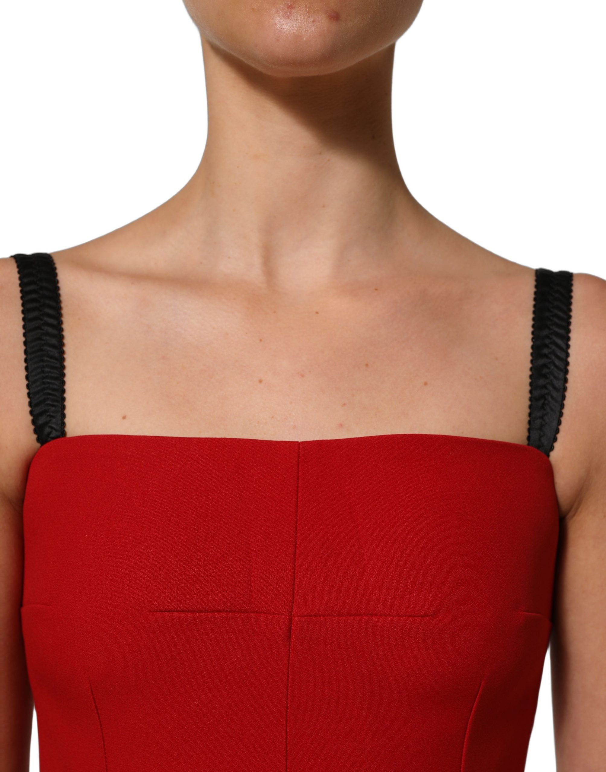 Experience the allure of the Dolce & Gabbana Red Stretch Bodycon Sheath Dress, a masterpiece of Italian craftsmanship that embodies elegance and sophistication for any occasion.