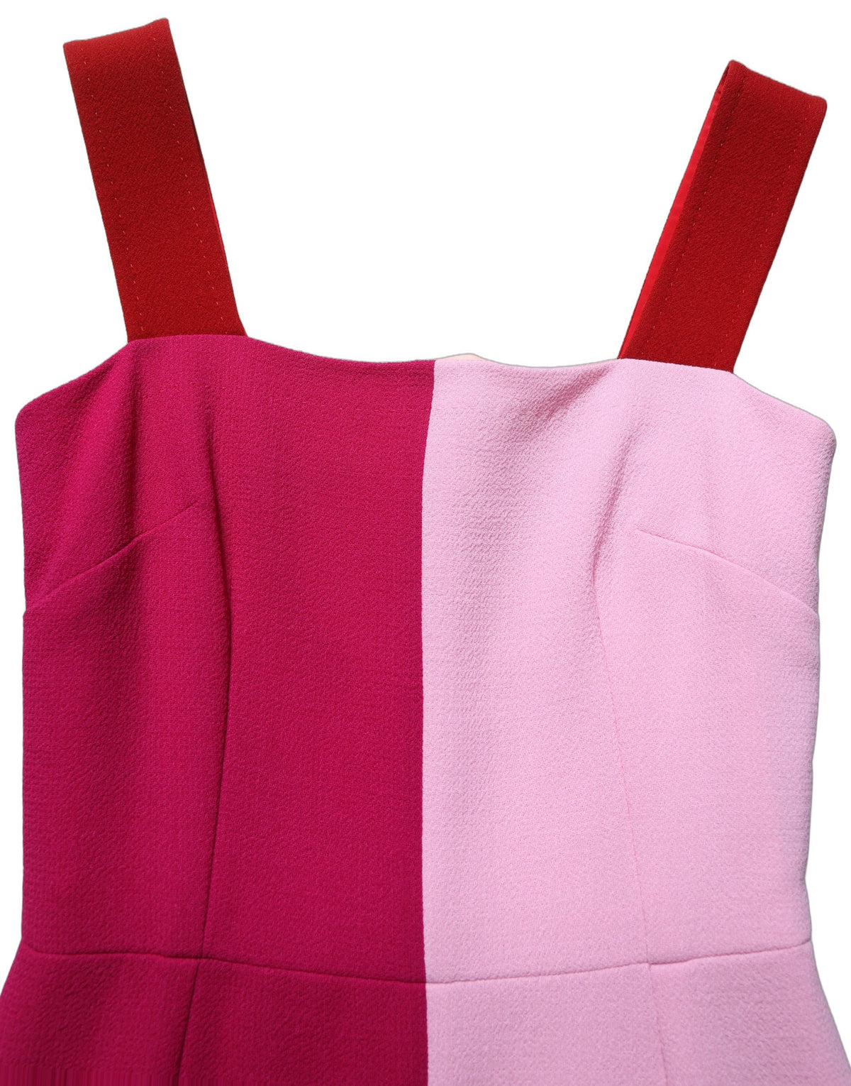 Dolce & Gabbana Two Tone Pink Wool Midi Dress Couture Elegance