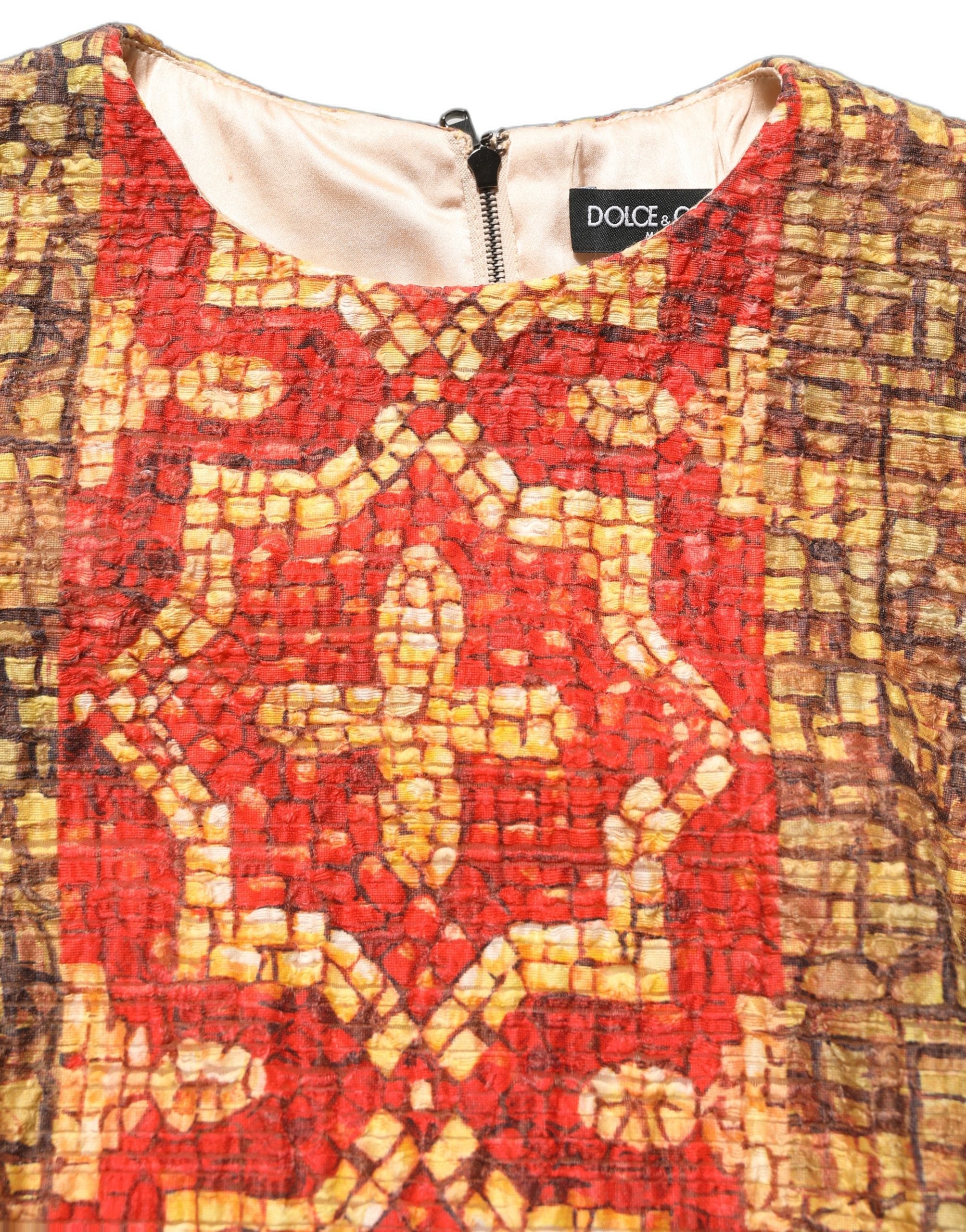 Dolce & Gabbana Multicolor Mosaic Mini Dress | Artisanal Elegance