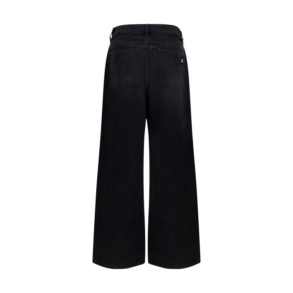 Amiri Black Cotton Wide-Leg Jeans – Timeless Luxury Fashion