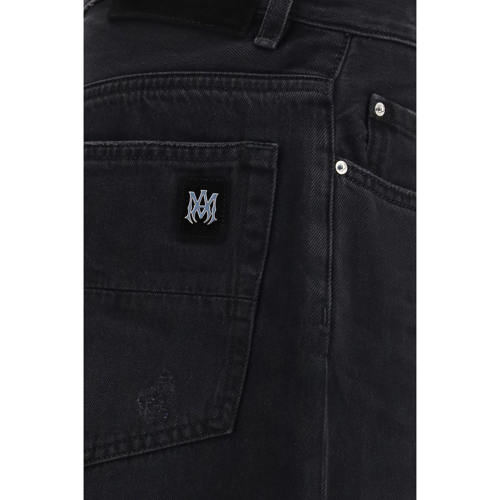 Amiri Black Cotton Wide-Leg Jeans – Timeless Luxury Fashion