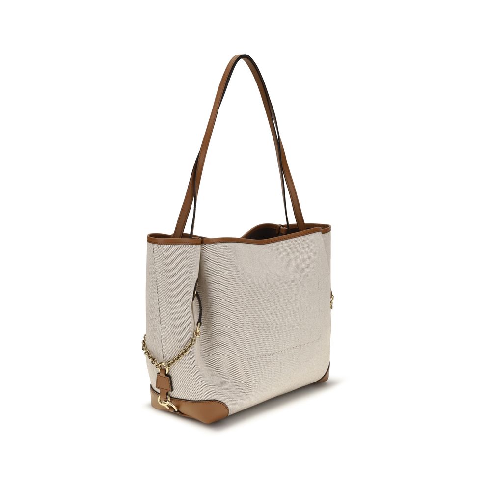 Chloé Beige Cotton Shoulder Bag - Artisanal Luxury Elegance