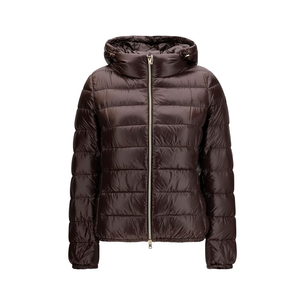 Elevate your outerwear collection with the Herno Brown Polyamide Full-Length Jacket, a luxurious blend of elegance and warmth, perfect for any discerning wardrobe.