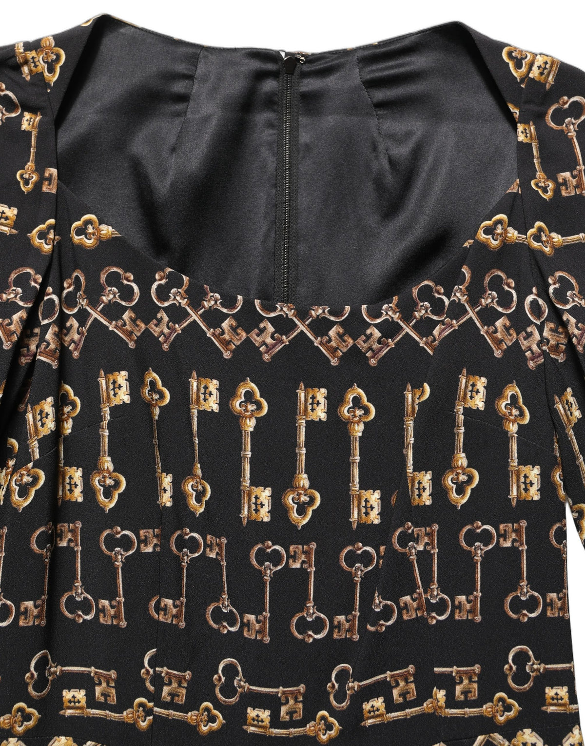 Dolce & Gabbana Black Key Print Midi Dress - Luxury Fashion