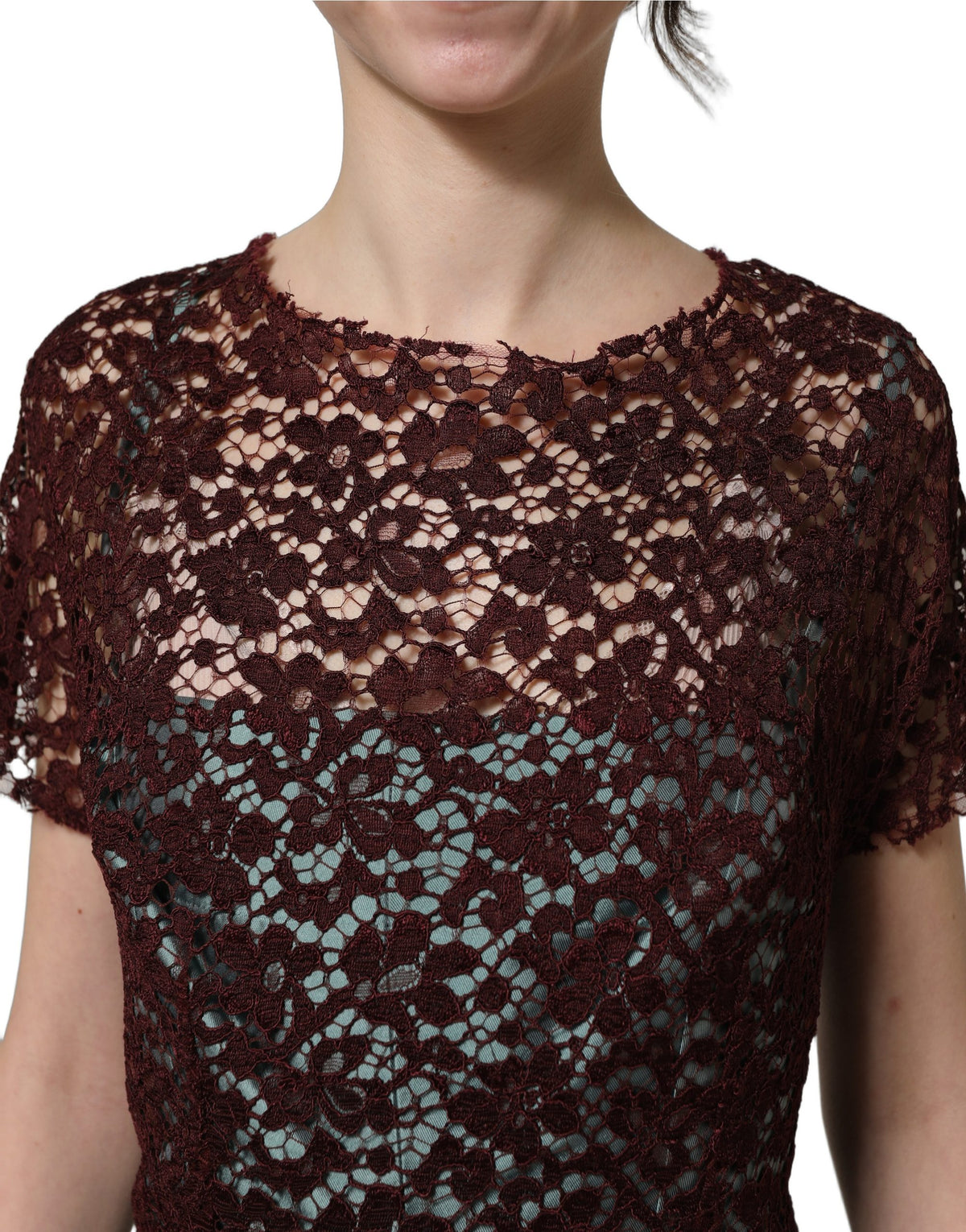 Dolce & Gabbana Floral Lace Taffeta Midi Dress - Timeless Elegance