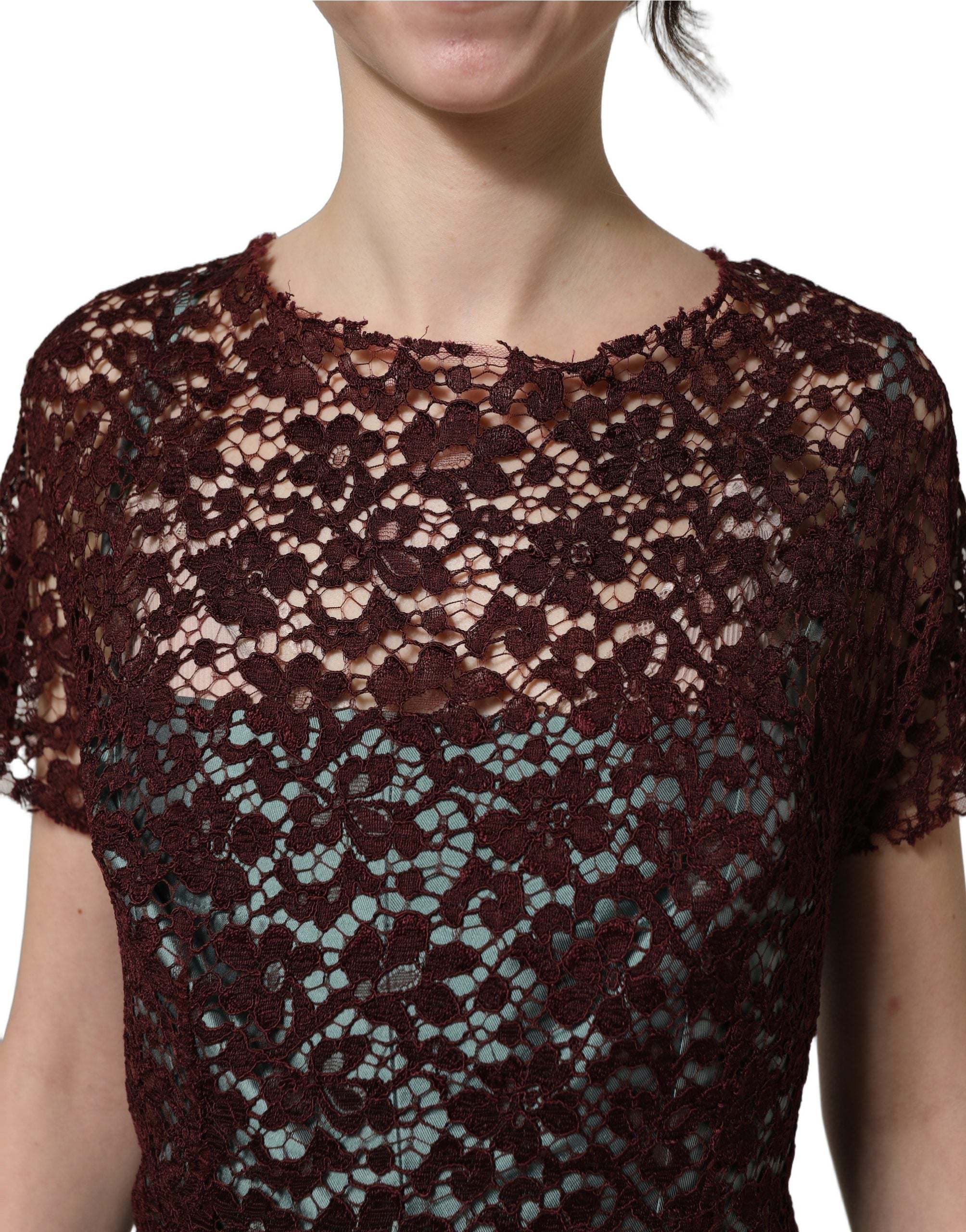 Experience the allure of the Dolce & Gabbana Multicolor Floral Lace Taffeta Pleated Midi Dress, a masterpiece of Italian craftsmanship that embodies timeless elegance and sophistication.