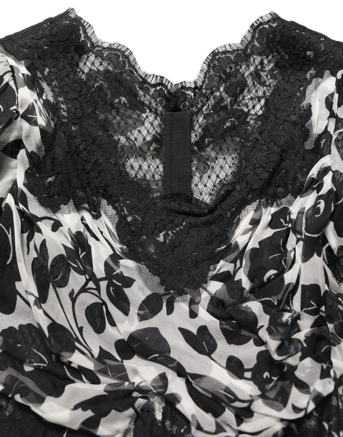 Dolce & Gabbana Black Silk Floral Lace Maxi Dress Couture