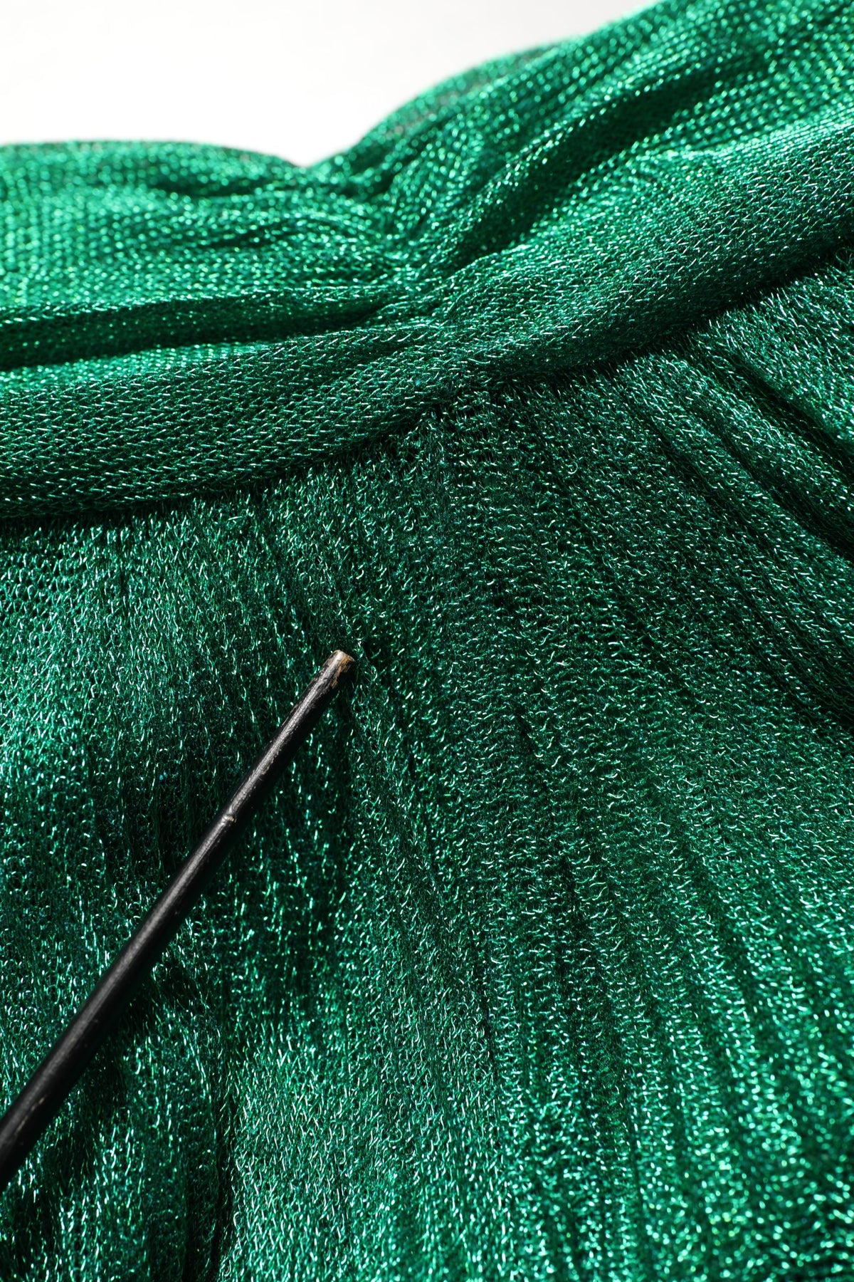 Dolce & Gabbana Emerald Green Plissé Evening Gown Couture